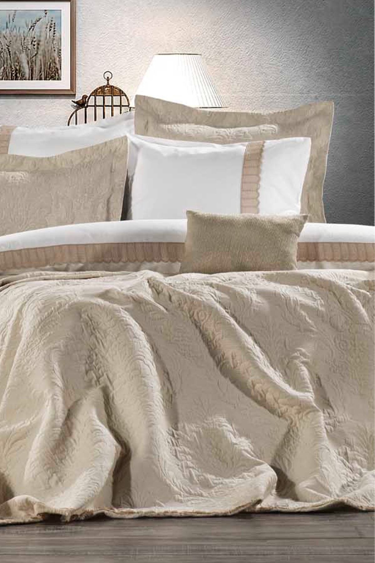 ZEBRACASA-Versay Coffee 8 Piece Duvet Cover Set and Bed Cover Set 3