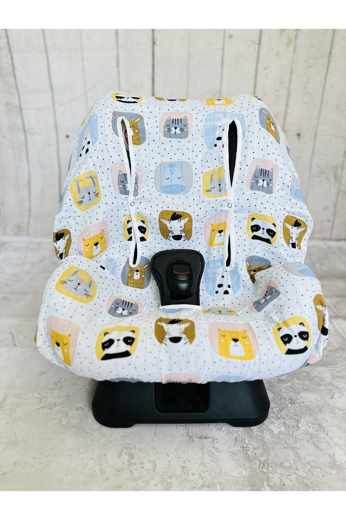 JUNİPERUS Bebek Müslin Oto Koltuk Puset Kılıfı Lastikli fotoğrafı 2 (önizleme)
