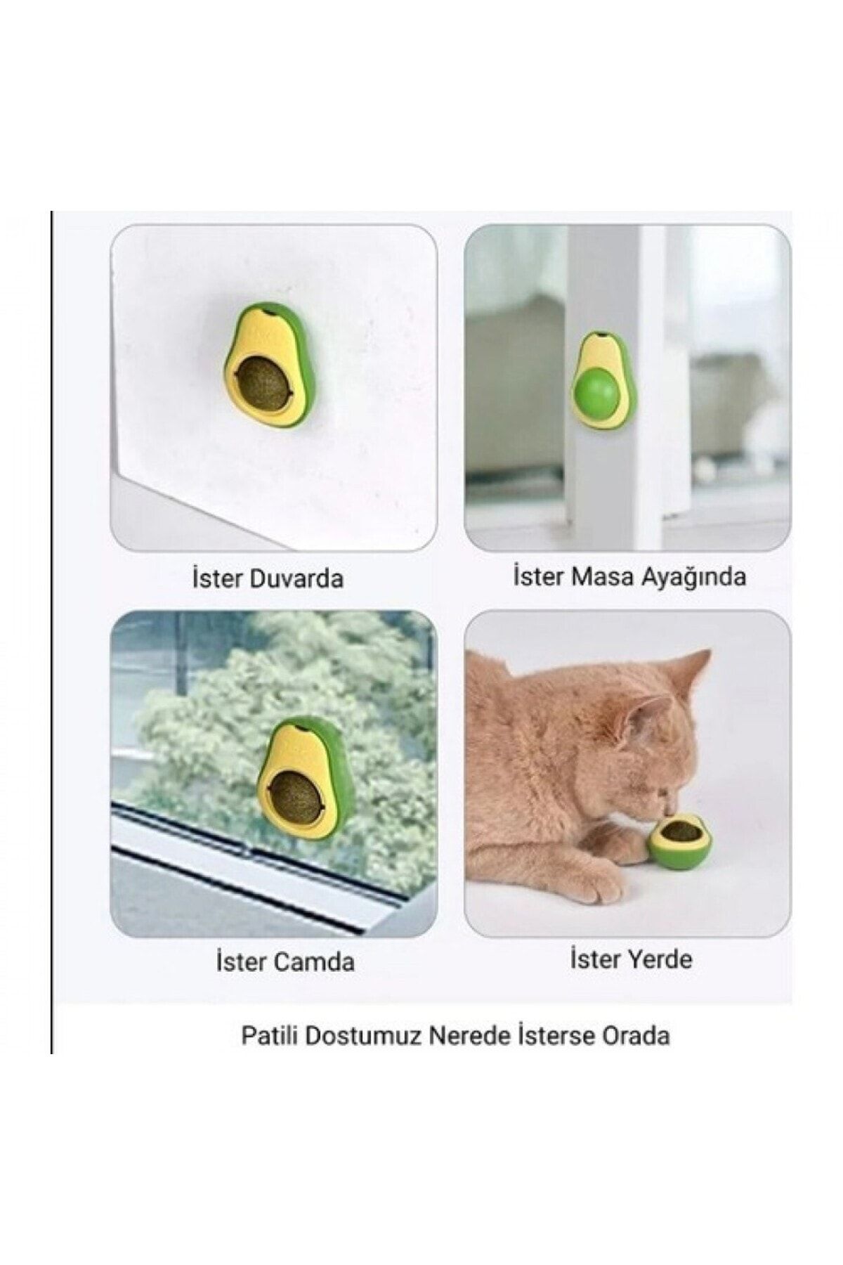 pekial-Green Mayn Avocado Catnip Cat Grass Ball and Mint Toy 5