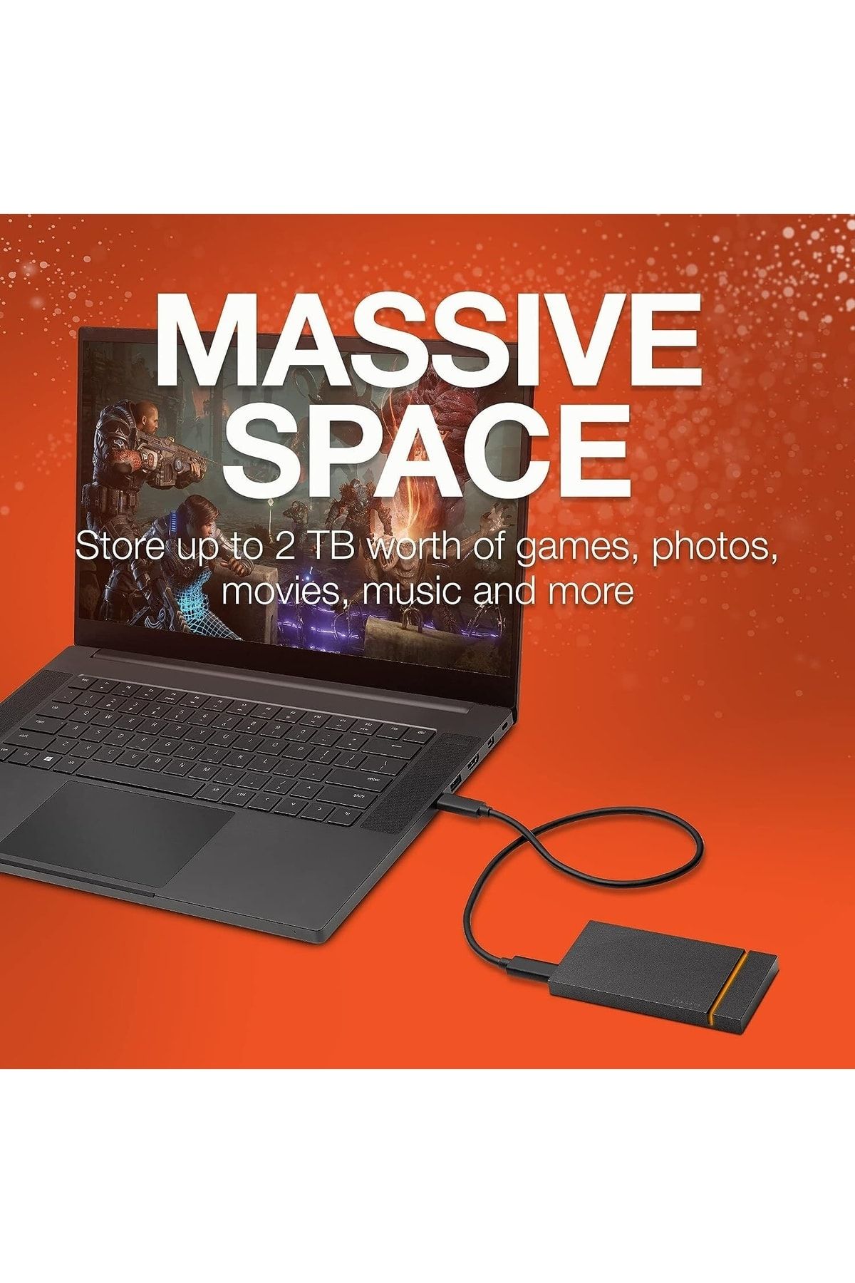 Seagate-قرص صلب 2 تيرابايت Firecuda USB 3.1 Type-c أسود محمول SSD 6
