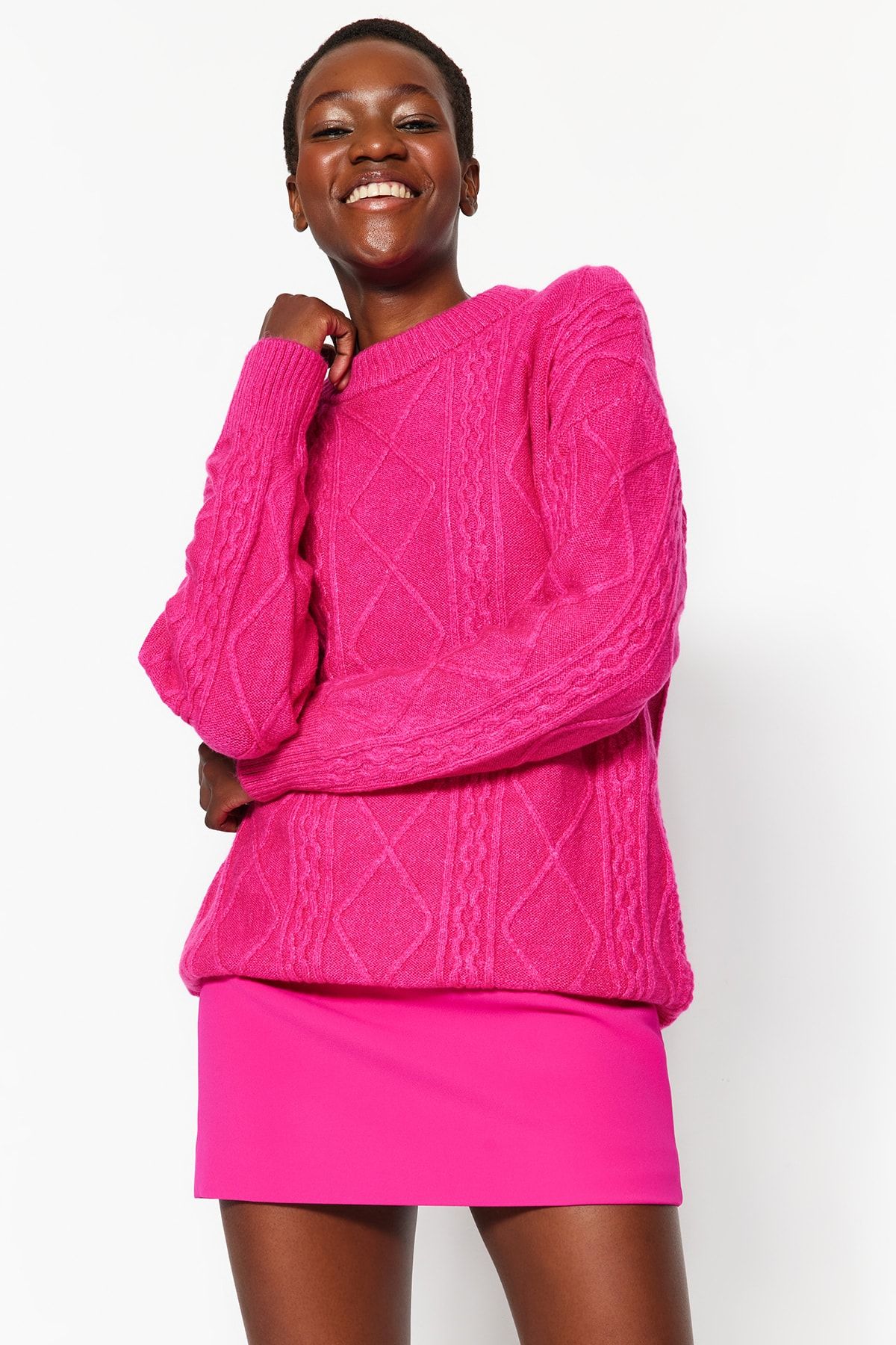 Trendyol Collection Sweater Pink Oversize