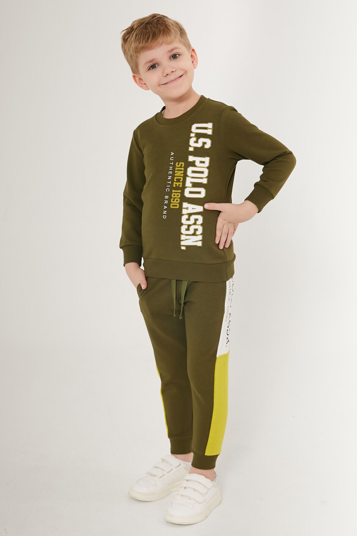Polo BASE. Polo Assn Authenic Brand Dark Green Boys Tracksuit Set