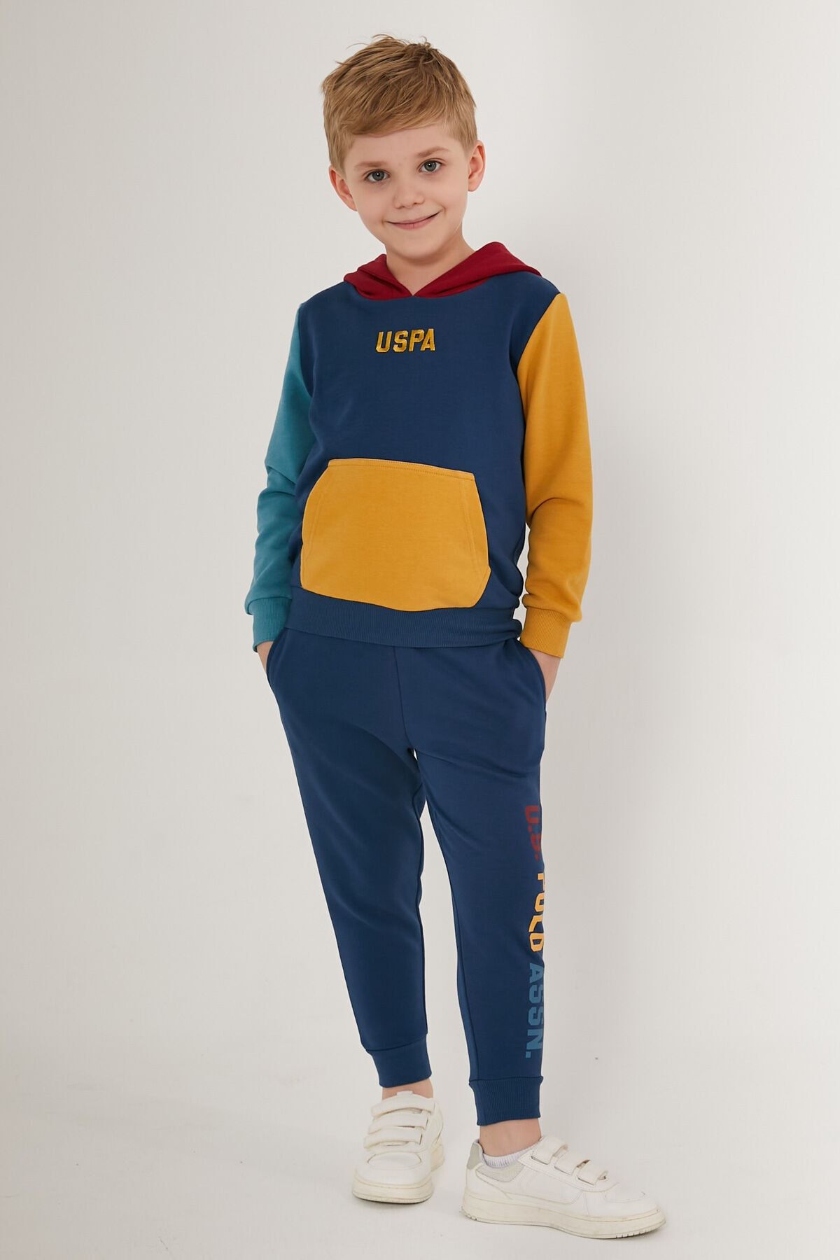 Polo BASE. Polo Assn Colored Dark Blue Boys Tracksuit Set Trendyol