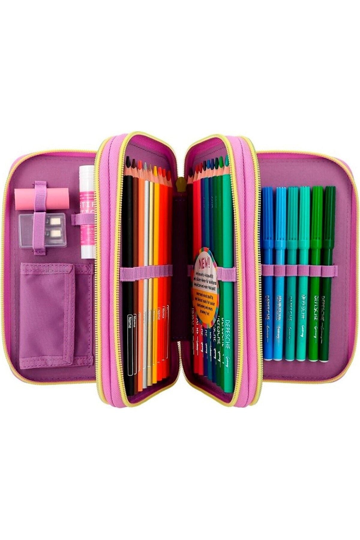 Top Model-Three Compartment Pencil Case with Applique on the Front 412268 2
