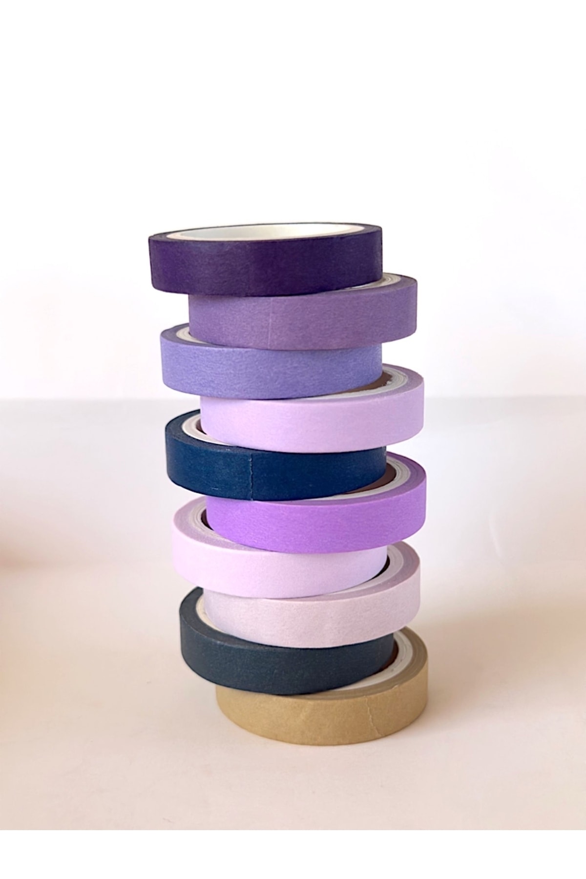 10-Piece Decorative Paper Tape | Purple-Lilac Shades (8mmX4m)