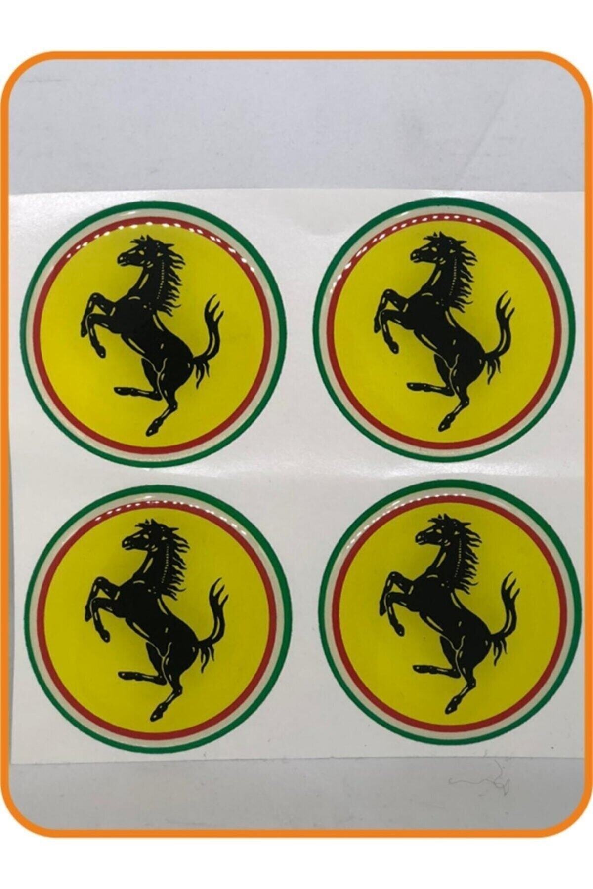 İmaj Ferrari Jant Göbeği Arma Damla Dolgu 4 Adet Yapıştırma