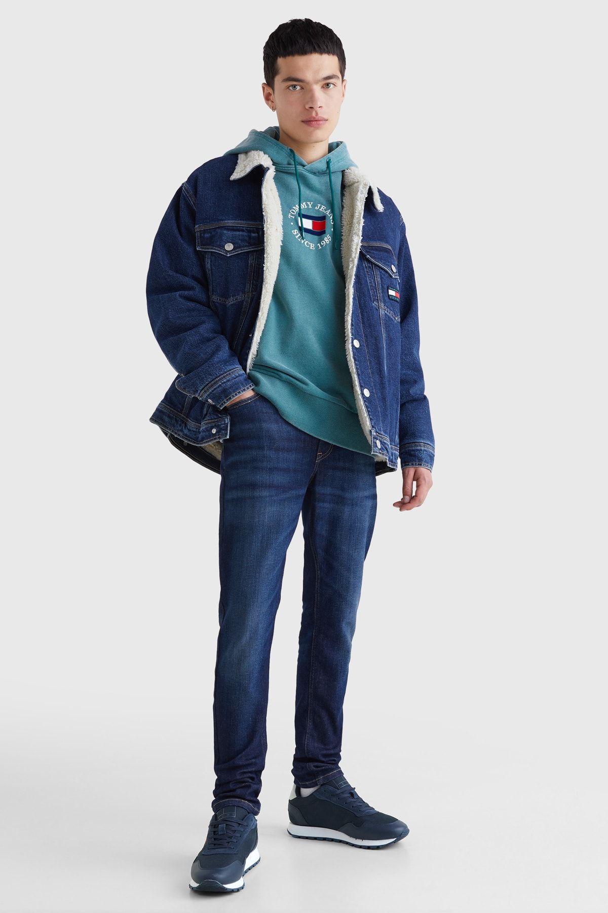 اسنیکر آبی مردانه کفش ورزشی EM0EM01081C87 Tommy Hilfiger