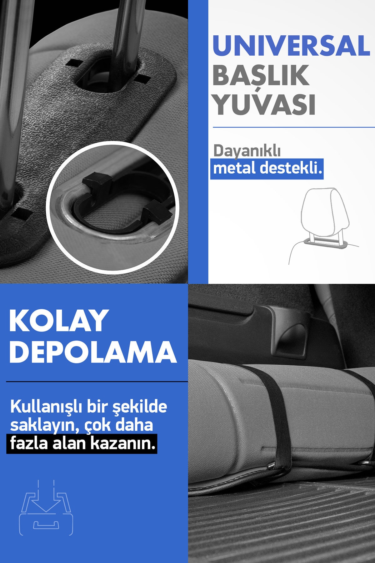 Otom Active Line Design Koruyucu Oto Koltuk Minderi - Füme fotoğrafı 5 (önizleme)