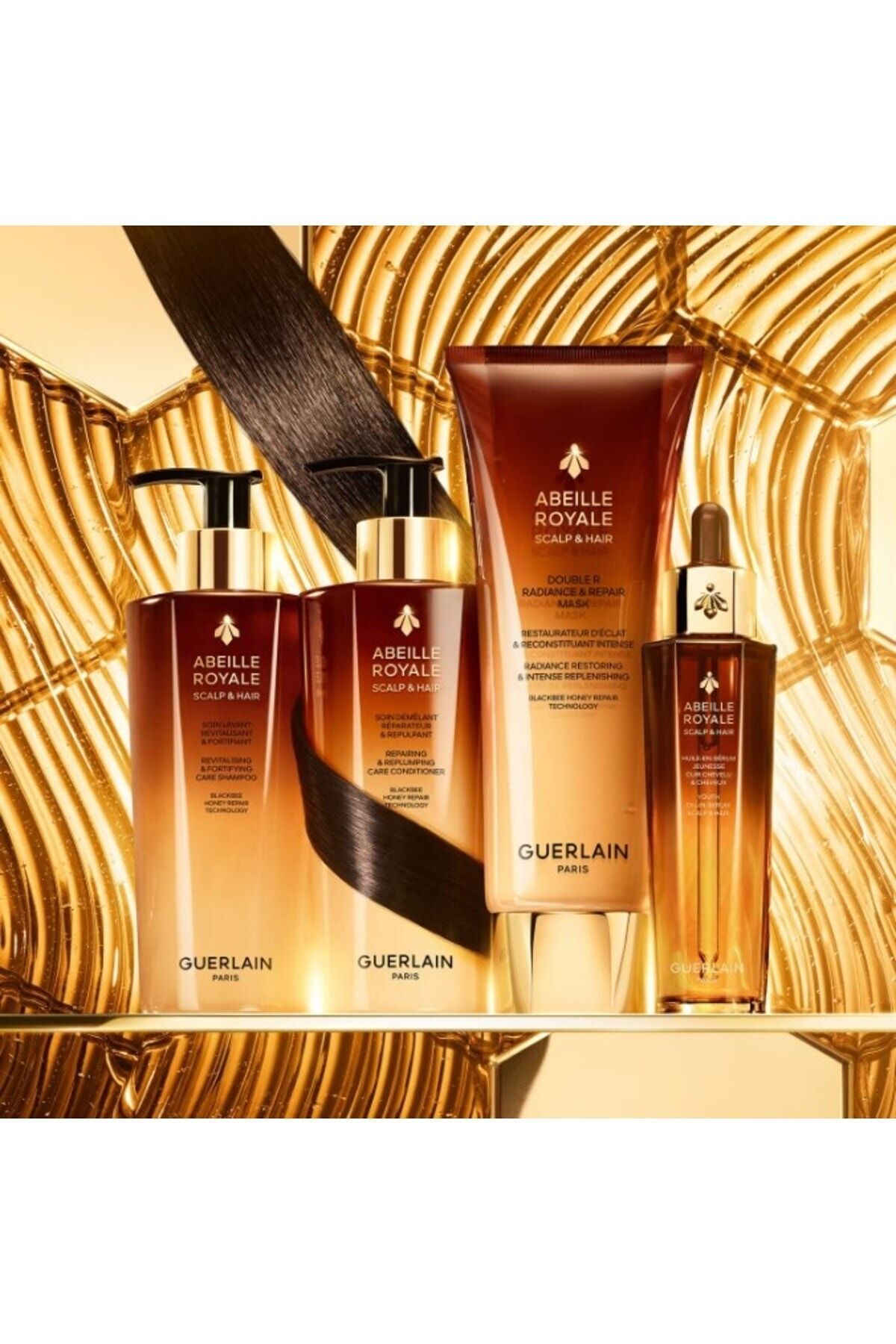 Guerlain کرم مراقبت از موی ترمیم کننده و حجیم کننده مو Abeille Royale با الهام از بافت ژل رویال 290 میل