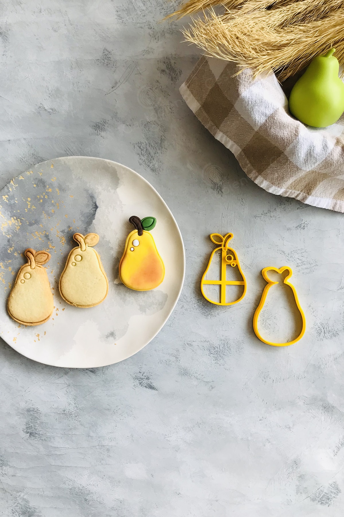 Yellow Pear Dough Shaper / Cookie Mold