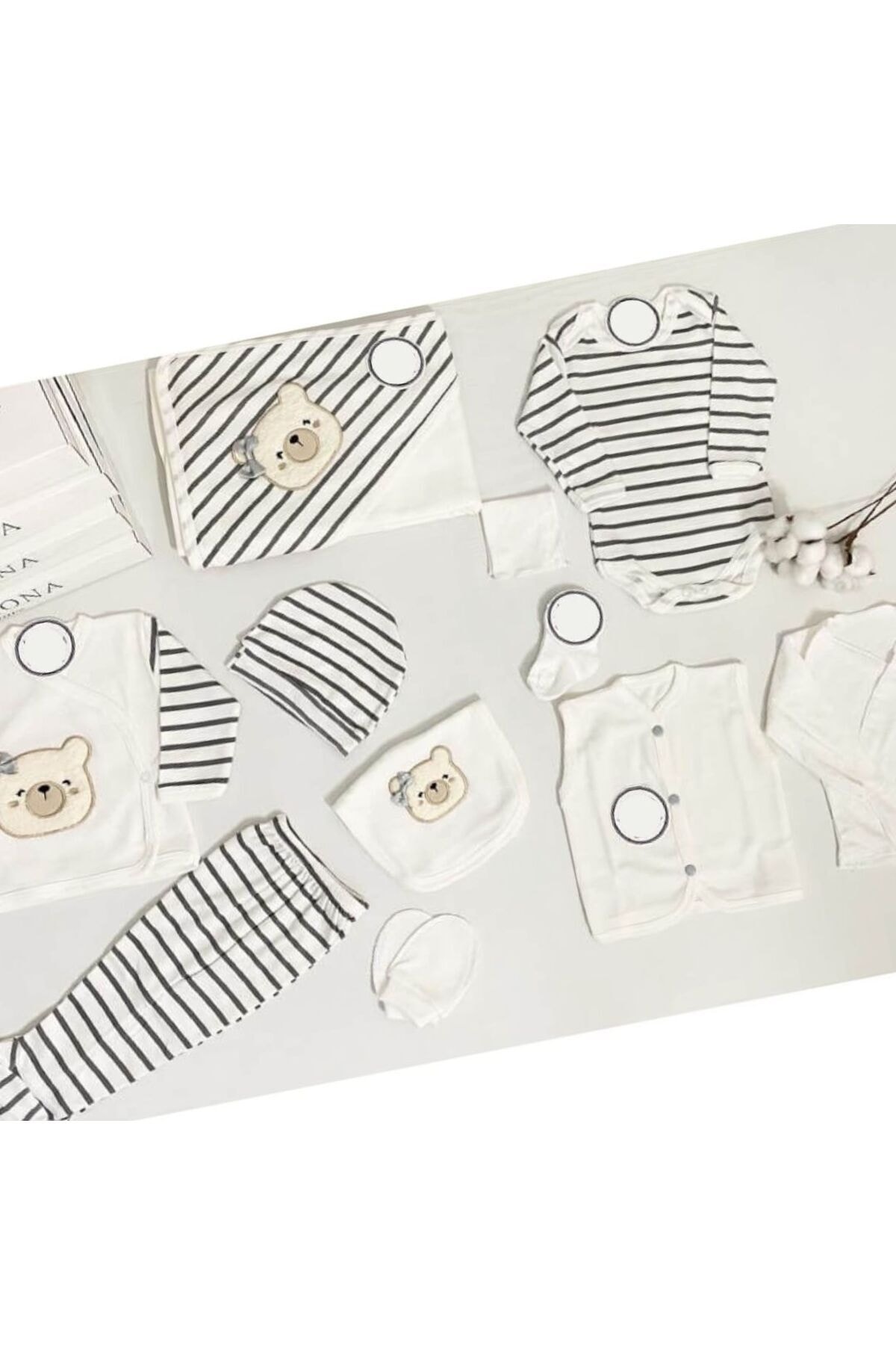 Bombinoo 7Li SEVİMLİ AYILAR DOĞUM SETİ (10'LU HASTANE ÇIKIŞ,OMUZ-SIRT ÇANTASI,KUNDAK,BATTANİYE,MENDİL,ÇORAP) fotoğrafı 2 (önizleme)