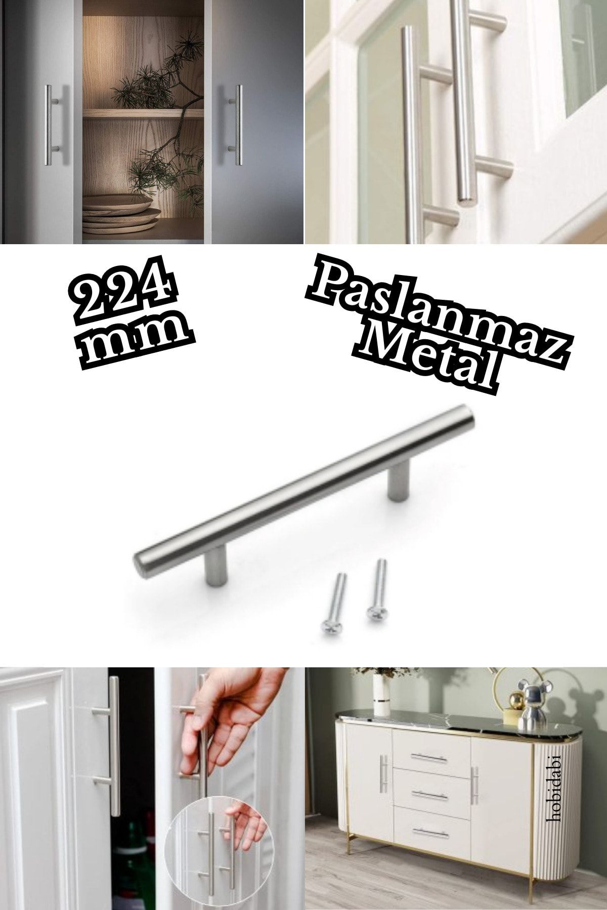 224mm Inox Kulp Paslanmaz Tv Ünitesi Yatak Odası Mobilya Çekmece Vestiyer Mutfak Dolap Kulbu