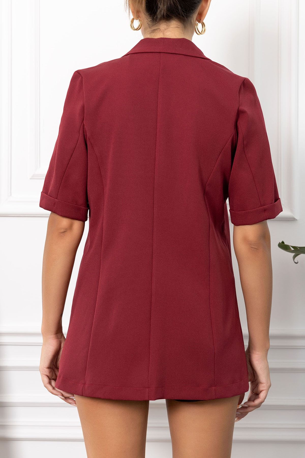 Burgundy short jacket store