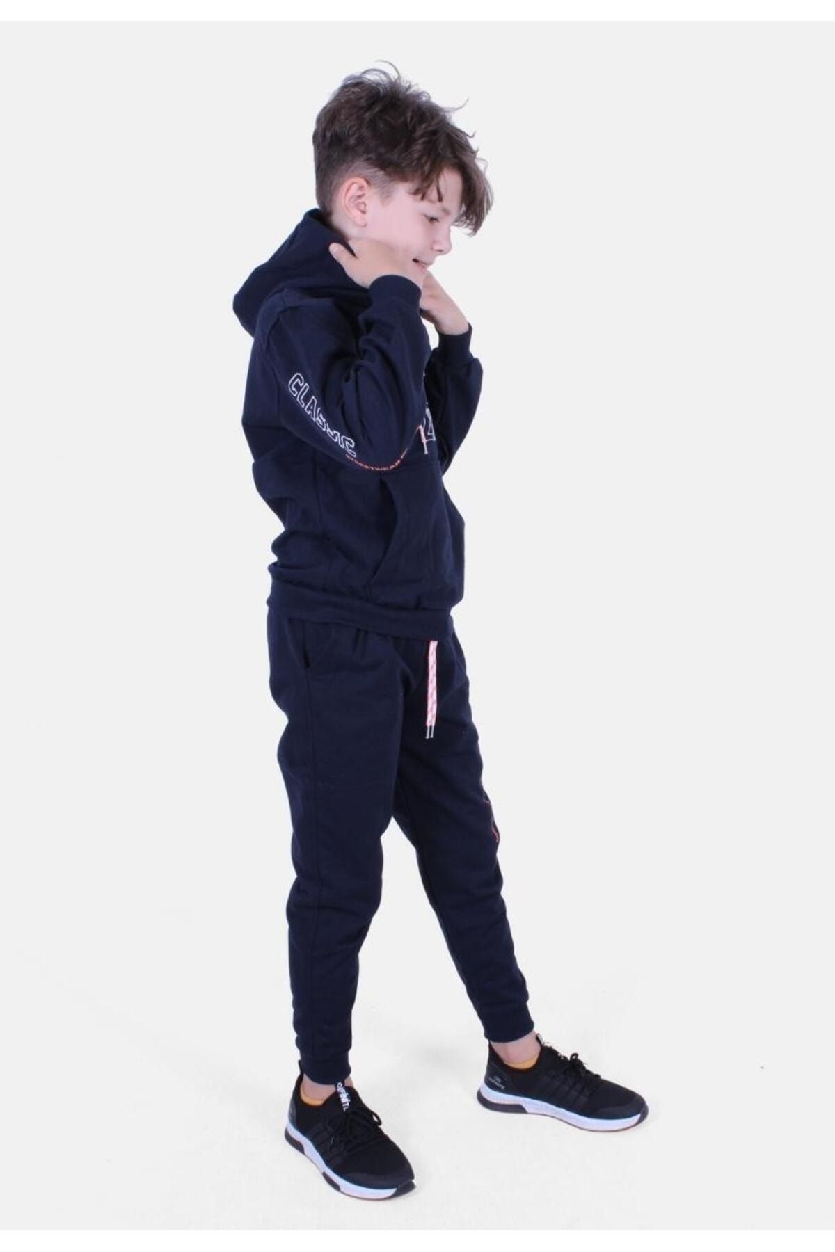 PAN O K DS KANGAROO POCKET HOODED BOY S TRACKSUIT SET Trendyol