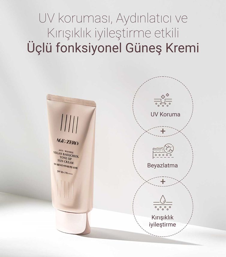 Premium Bakuchiol Beyazlatıcı Anti Aging Vegan Kırışıklık Karşıtı SPF 50+/PA Güneş Kremi