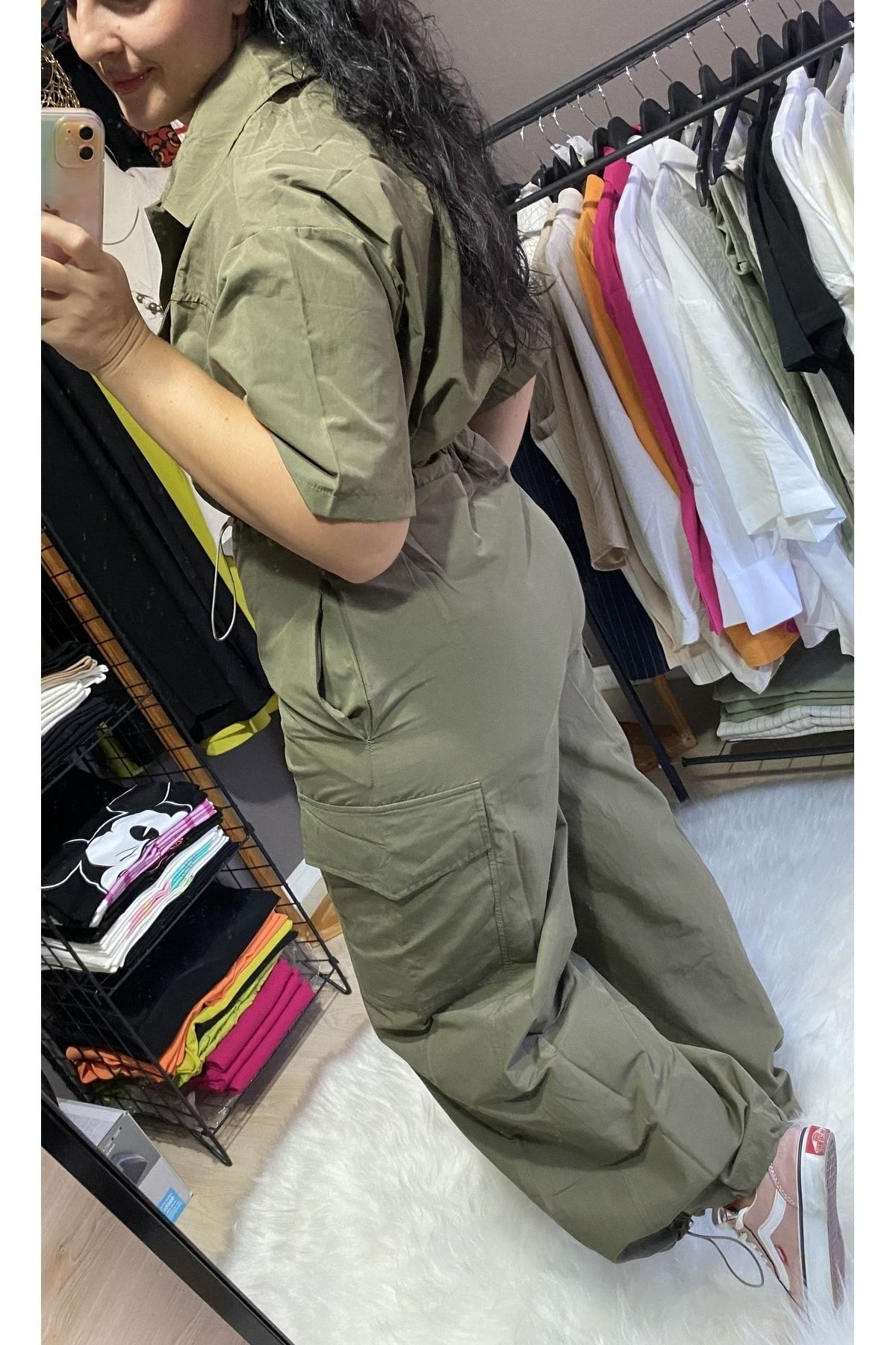 Green hotsell cargo jumpsuit