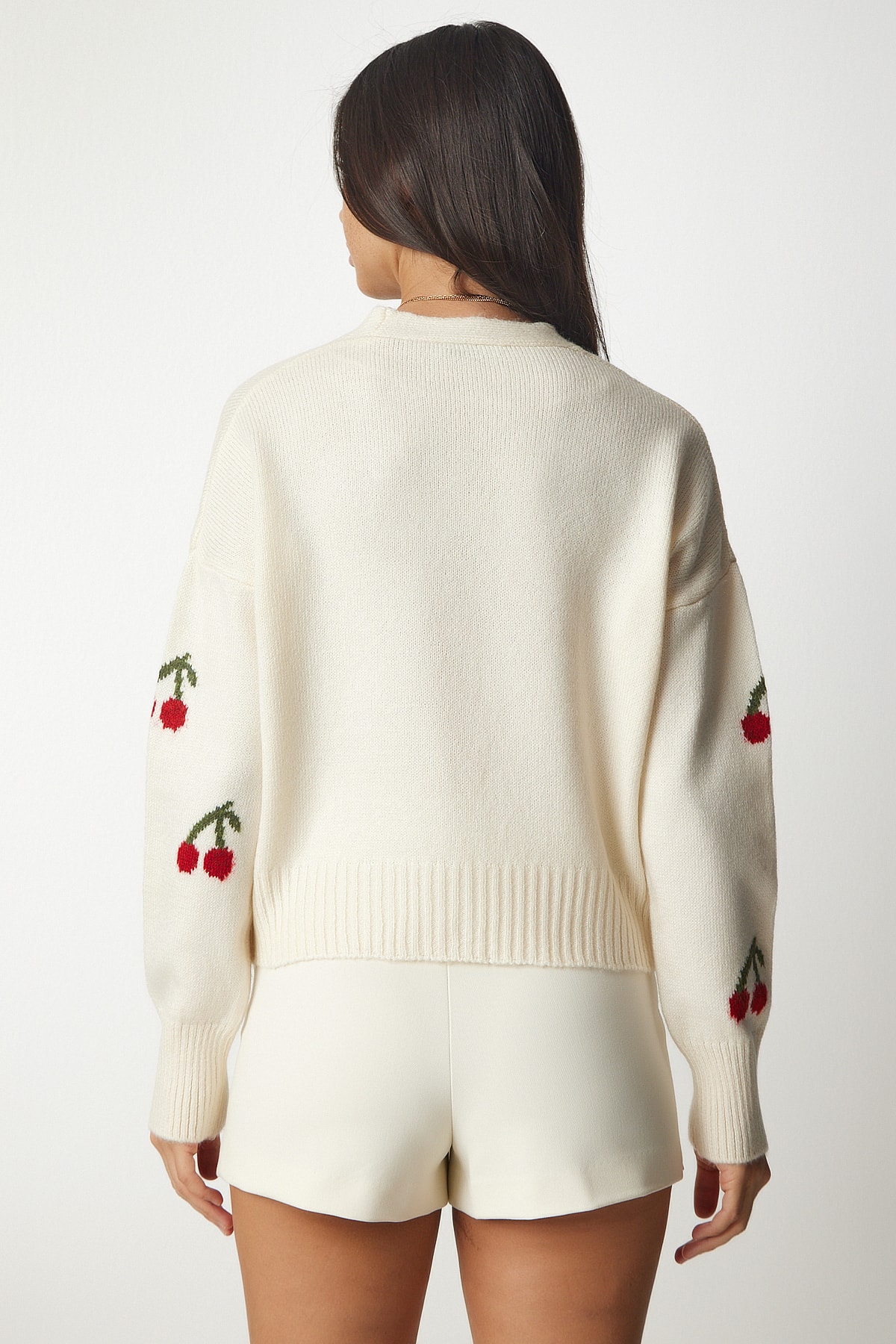 Happiness İstanbul Damski kardigan w kolorze bordowo-czerwonym, wzorzysty, dzianinowy BV00101