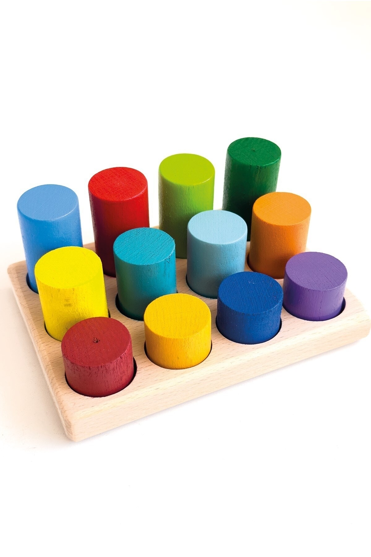SaltanArt Ahşap Montessori Eşleştirme Tablalı Sİlindirler & Eğitici Kartlar & Masif Ahşap Bebek Çocuk Oy fotoğrafı 2 (önizleme)