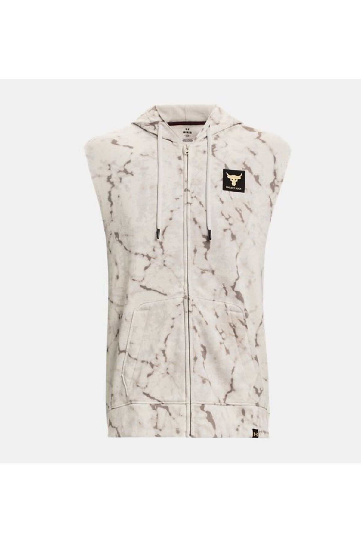 رکابی ورزشی سفید مردانه پروژه رقیب راک FLEECE بدون اندازه کامل Zipper 1380120 114 Under Armour