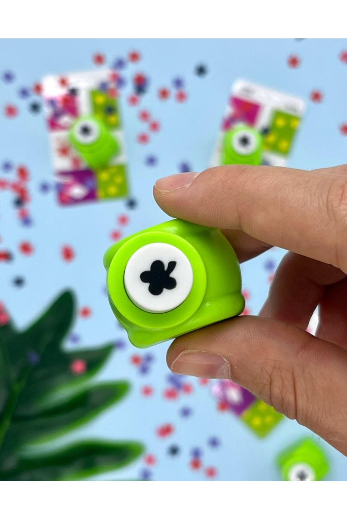 Kağıt Gemi Dükkan 4 Yapraklı Yonca Desenli Pembe Mini Delgeç