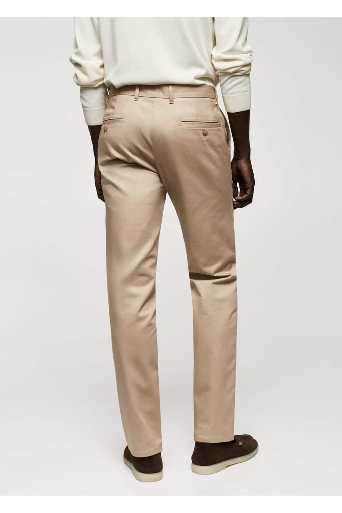 شلوار مردانه بژ منگوMANGO Man | 47030660 اورجینال - تصویر 4