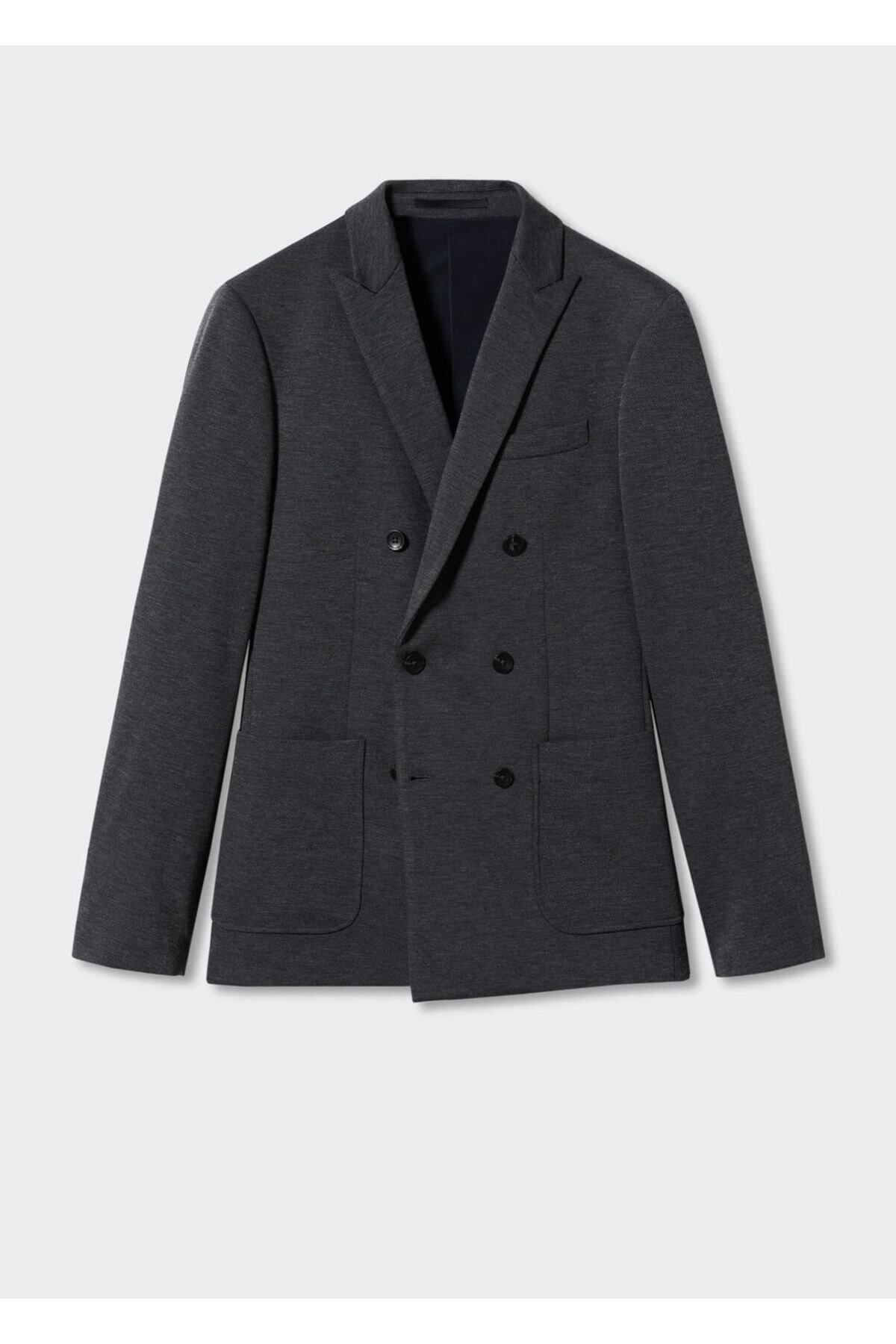 MANGO Man-Slim Fit Double Breasted Blazer Jacket 3