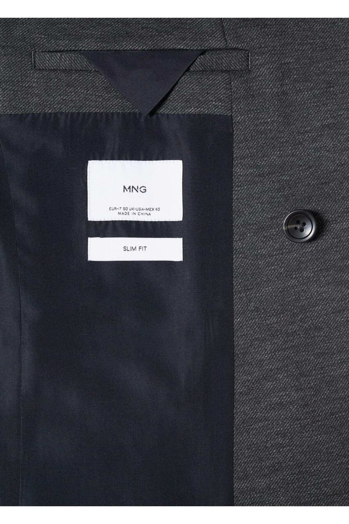 MANGO Man-Slim Fit Double Breasted Blazer Jacket 6