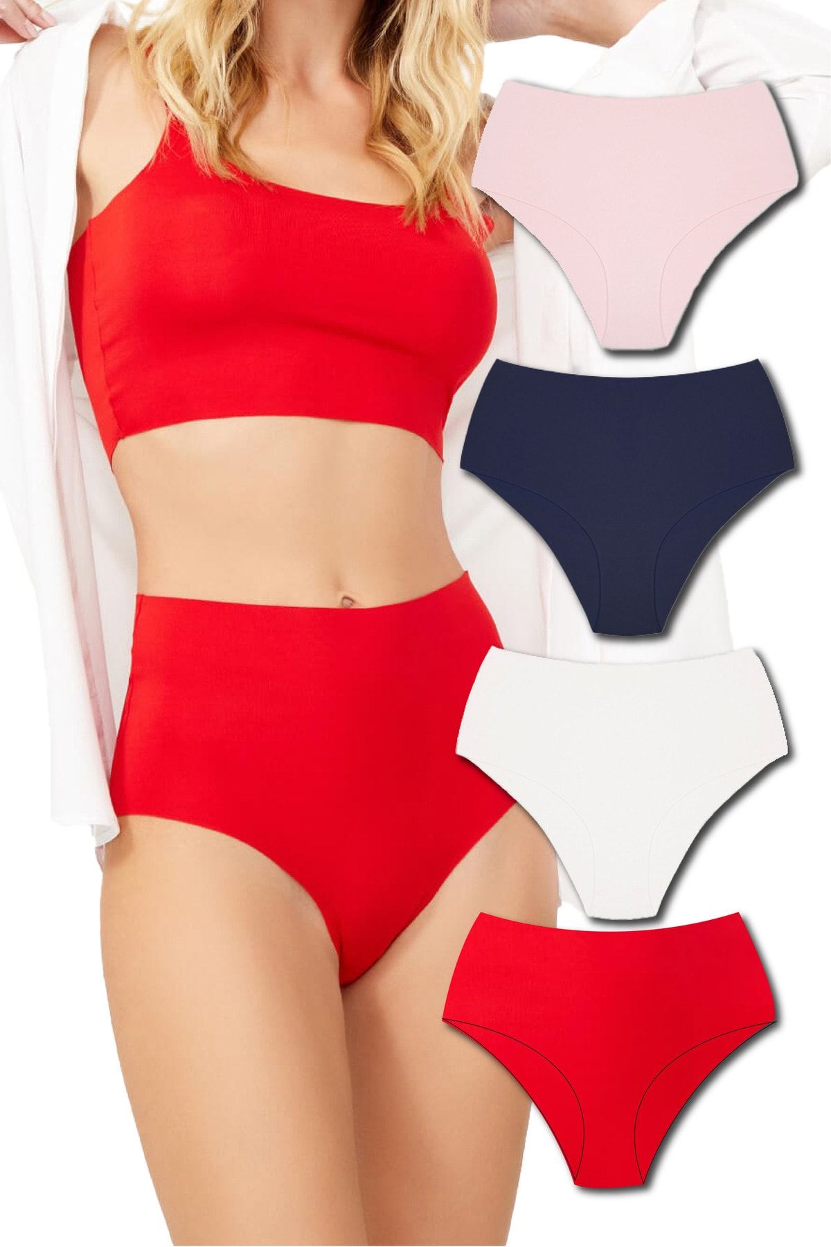 Barbara Angelus Special Gift Boxed, Pack of 4 Women's Underwear Laser Cut  Non-Marking High Waist Flexible Bikini Panties - Trendyol