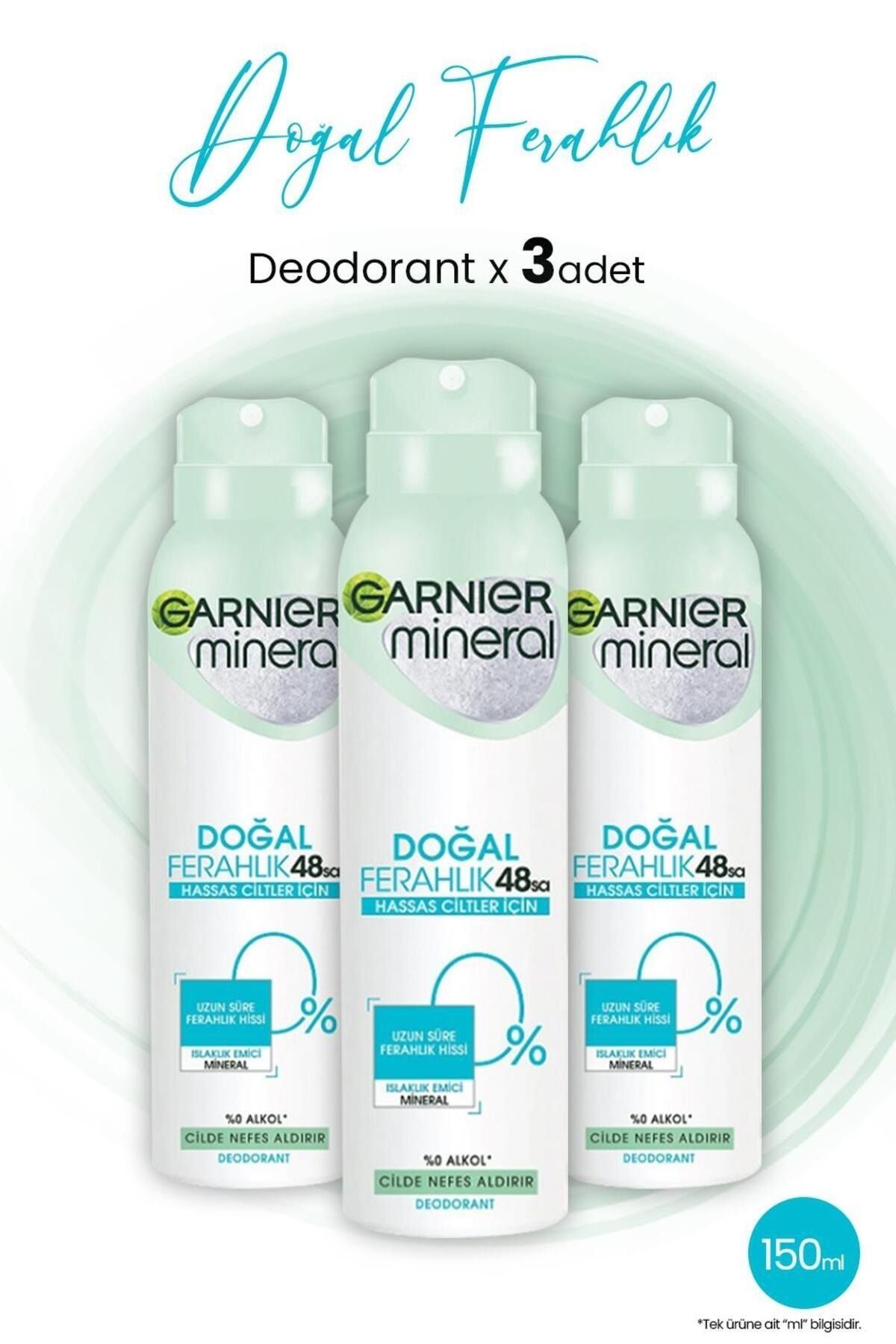 اسپری دئودورانت زنانه Mineral 48 Hours Natural Freshness 150 میلی لیتر x 3 عدد Garnier