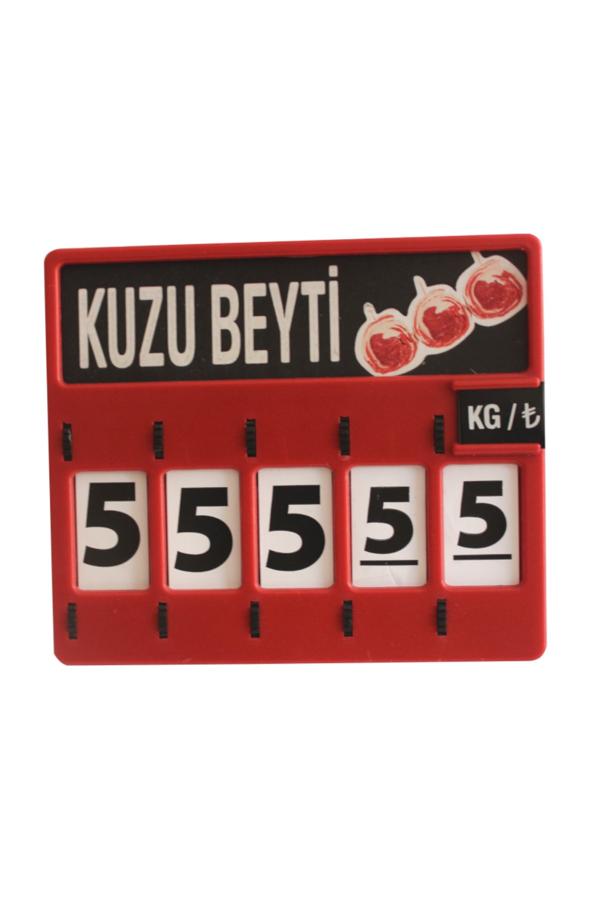 Genel Markalar (10 ADET) 5 Haneli Makaralı Fiyat Kaseti (KIRMIZI RENK) (kasap Etiketi )
