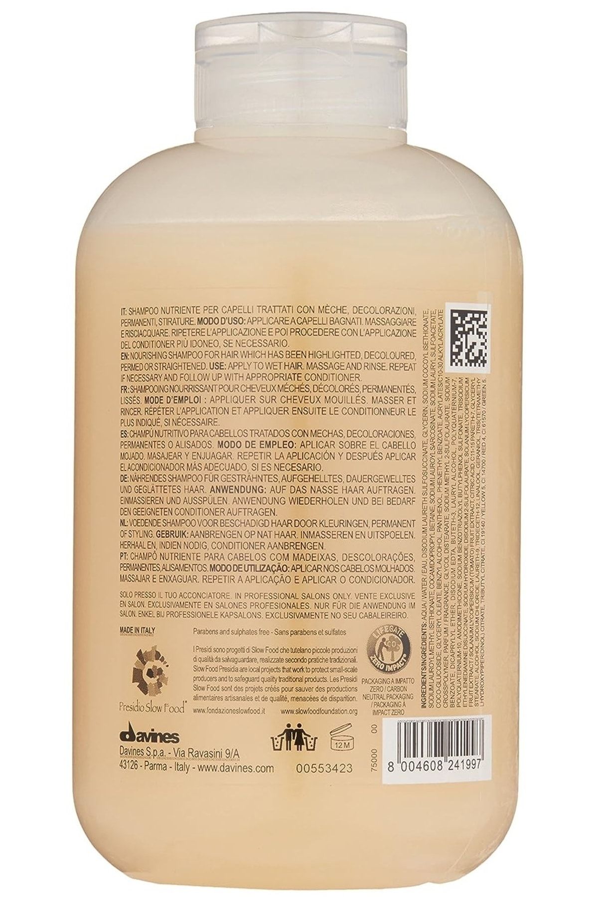 Davines-شامبو Nounou لإصلاح الشعر وإزالة تآكل الشعر [75000] 250 مل ECBeauty!Q220 3