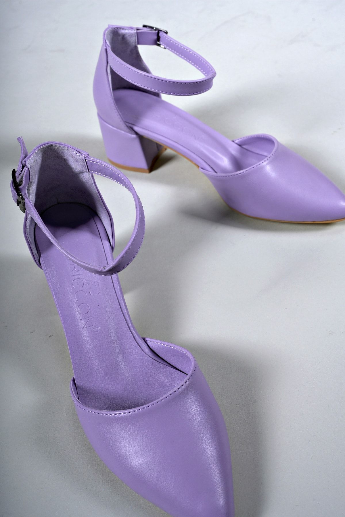 Riccon-Dámské boty na podpatku00123801 Lilac Skin 6
