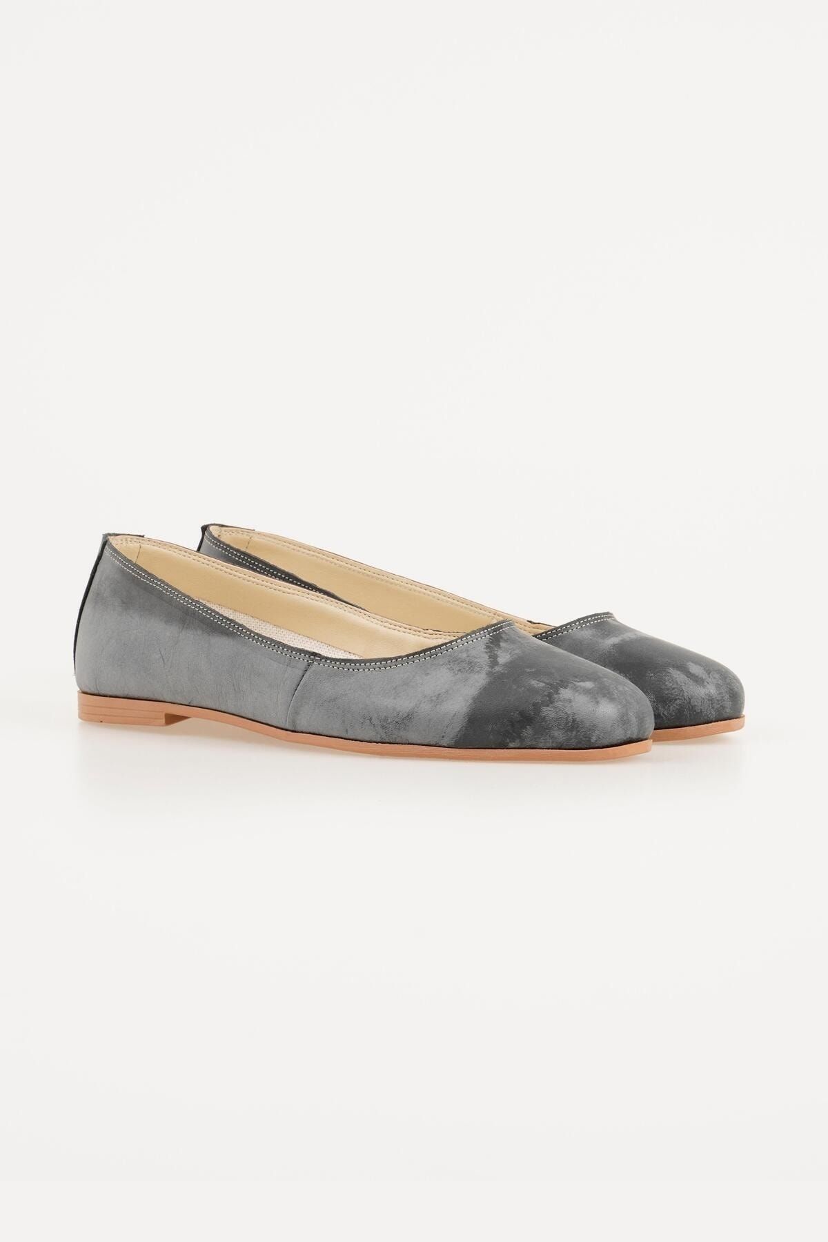 CZ London Ballerina Flats Gray Flat Trendyol
