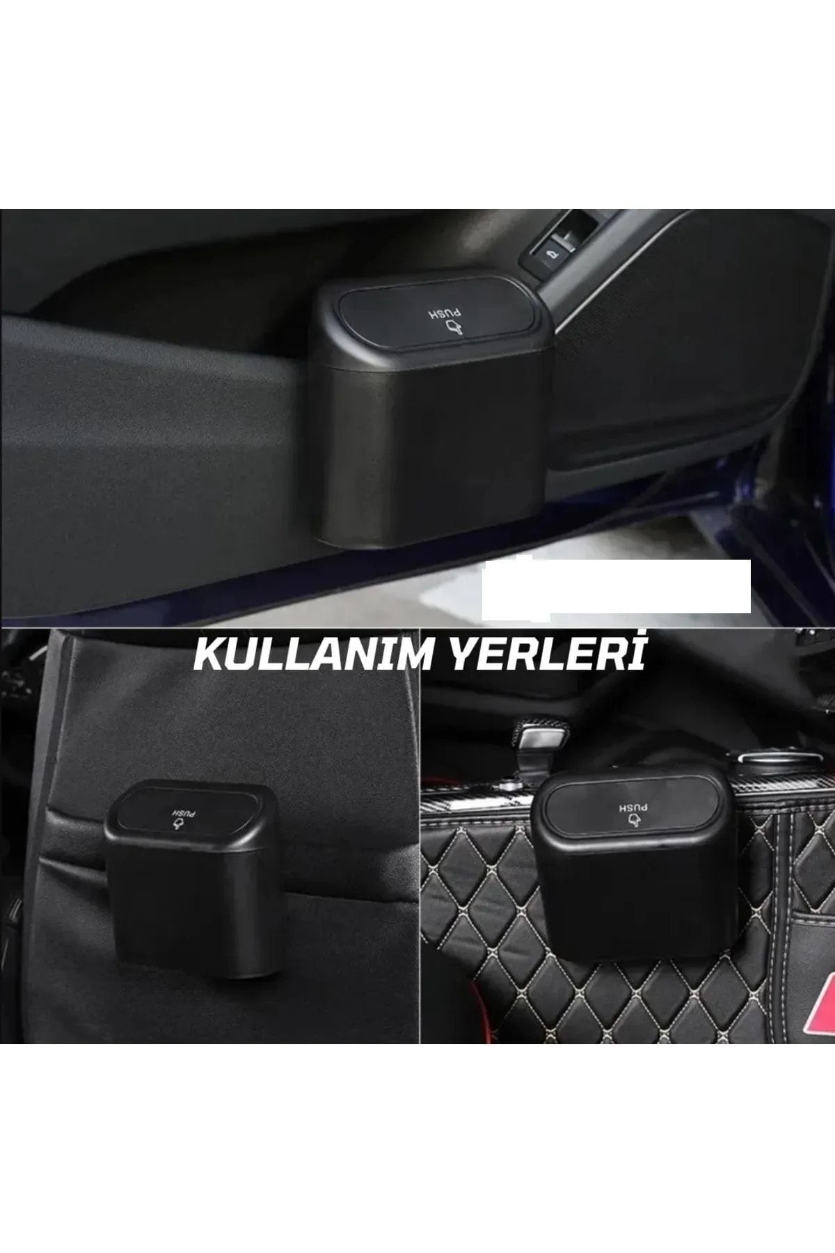 Ankanorm-Black Auto Car Trash Can - Organizer Garbage Can with Lid 4
