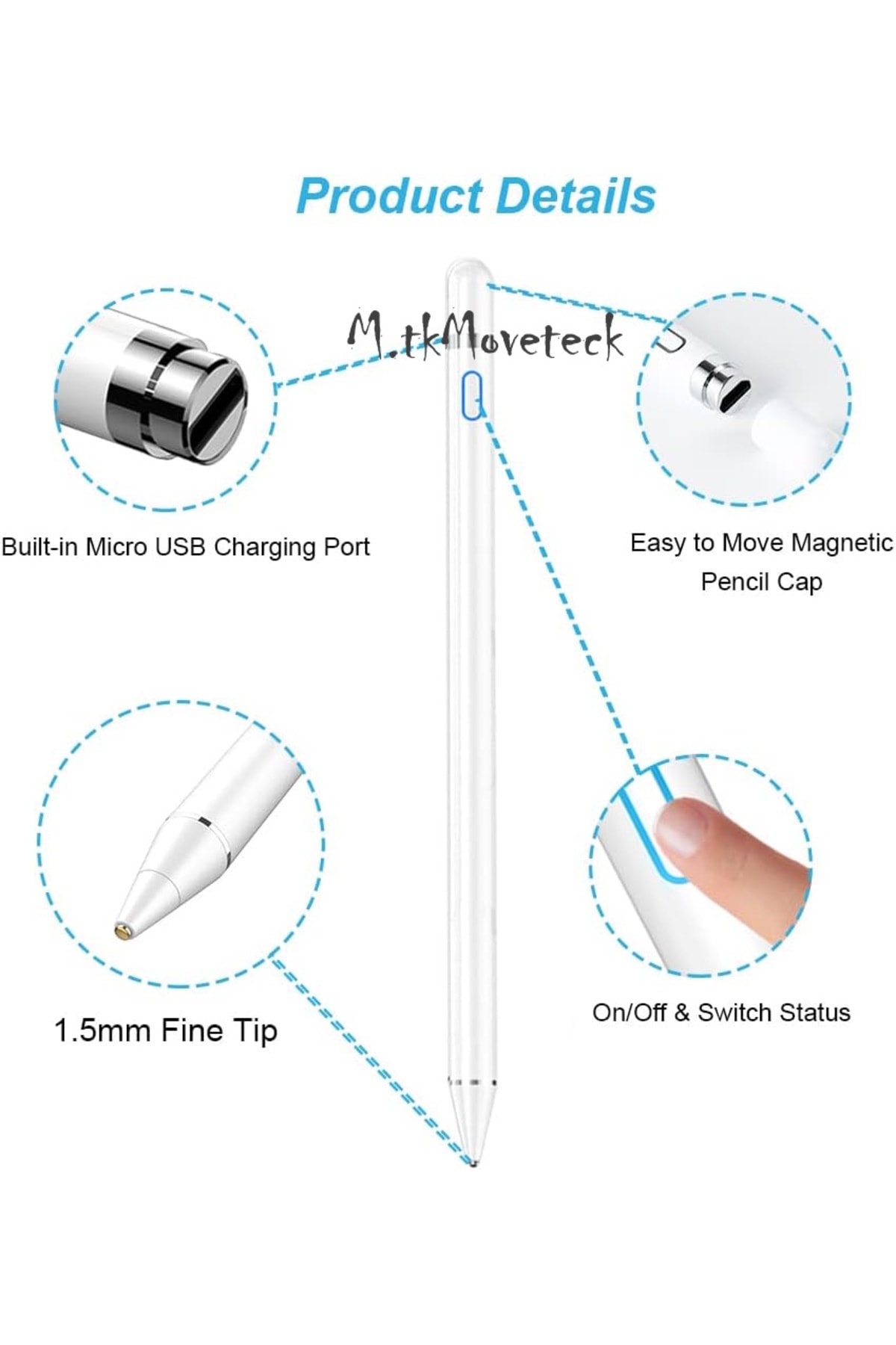 Huawei Matepad Air 11.5 inç Uyumlu Kalem Android Pencil Dokunmatik Stylus Yazı Çizim Kalemi Active 2