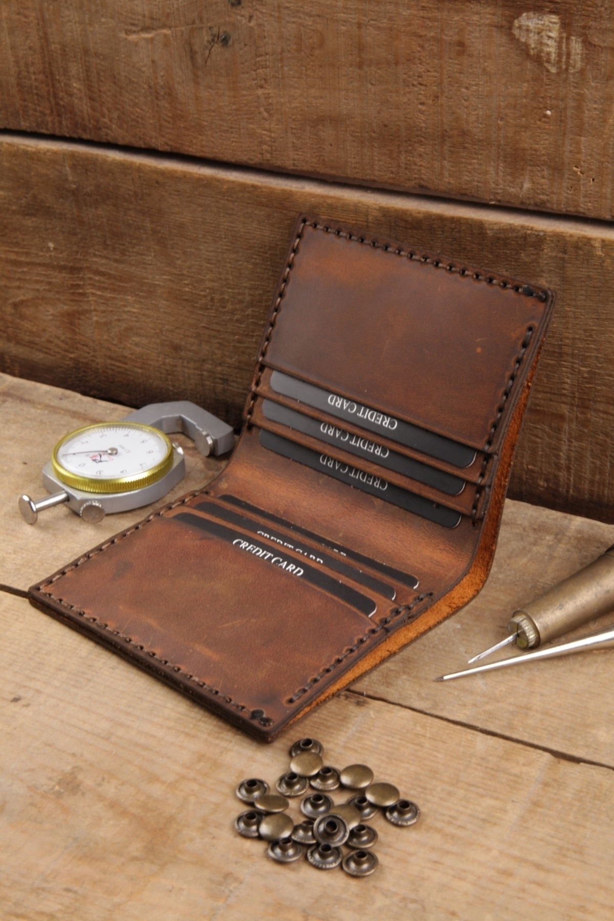 New Coast Leather 1900's Hakiki&Gerçek Deri %100 El Yapımı Kahverengi Erkek Cüzdanı