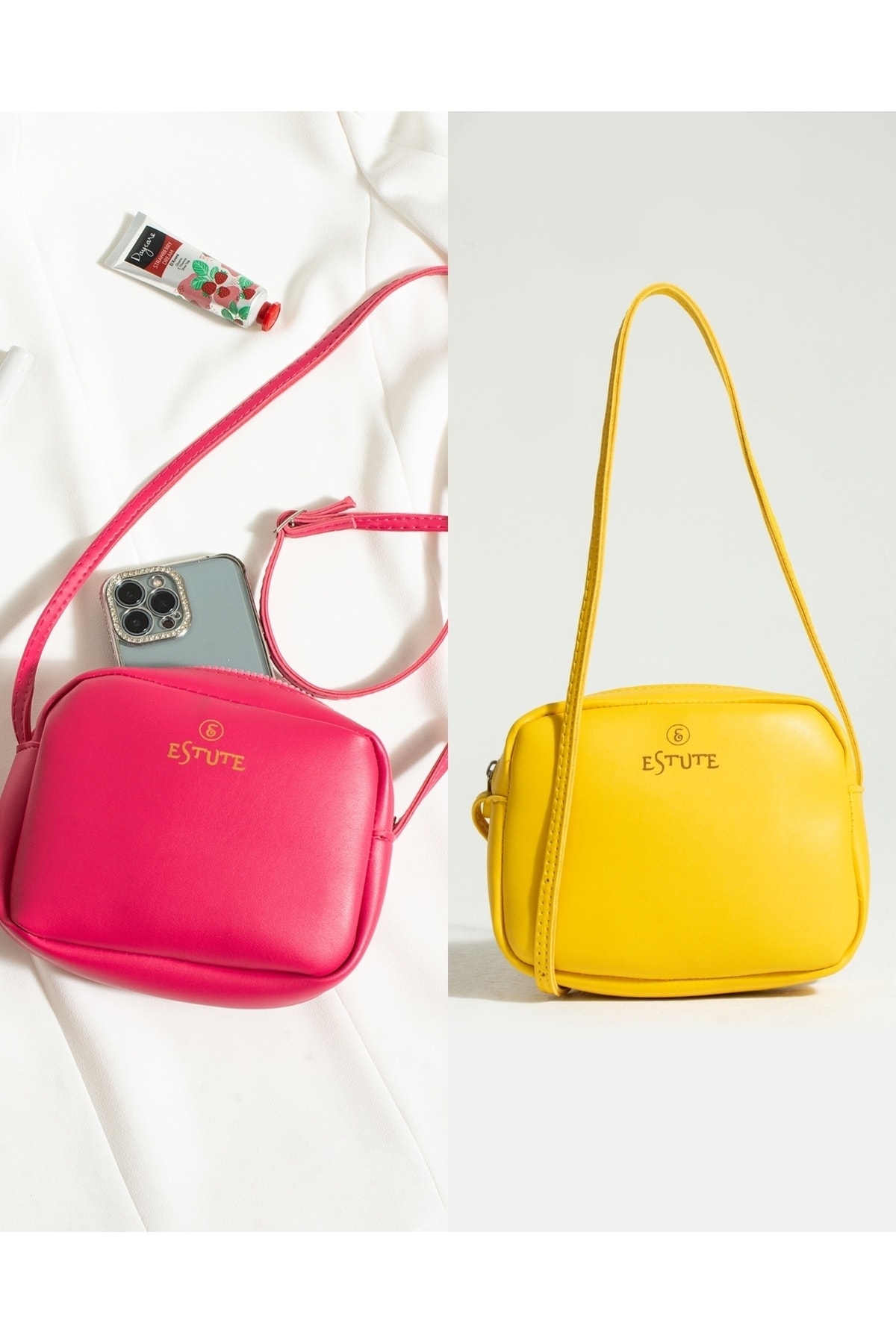 Women's 2 Pack Bag Crossbody Zipper Adjustable Strap Summer Hand and Shoulder Bag
