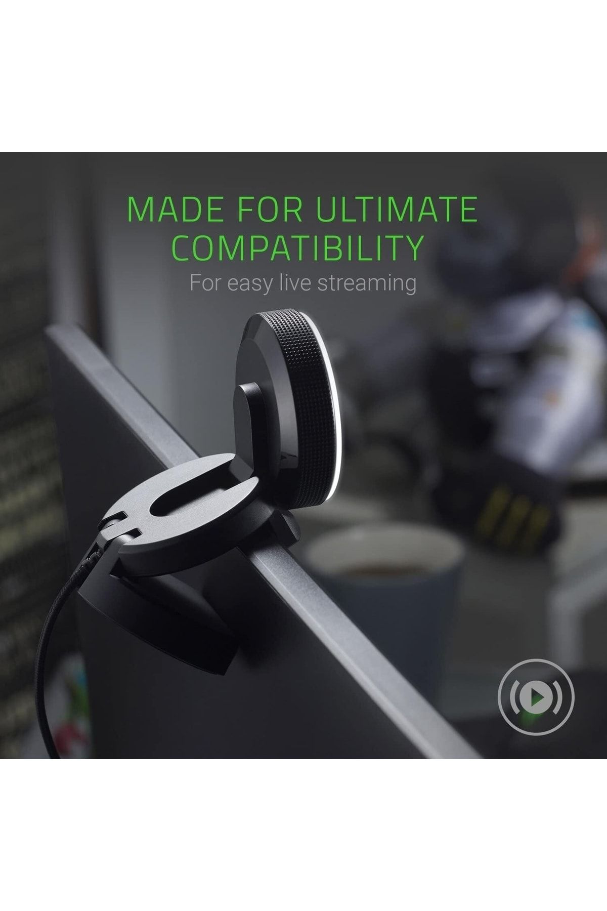 RAZER-Kiyo Rz19- 02320100 -R3M1 - Black Desktop Web Camera, Equipped with Ring Light 6