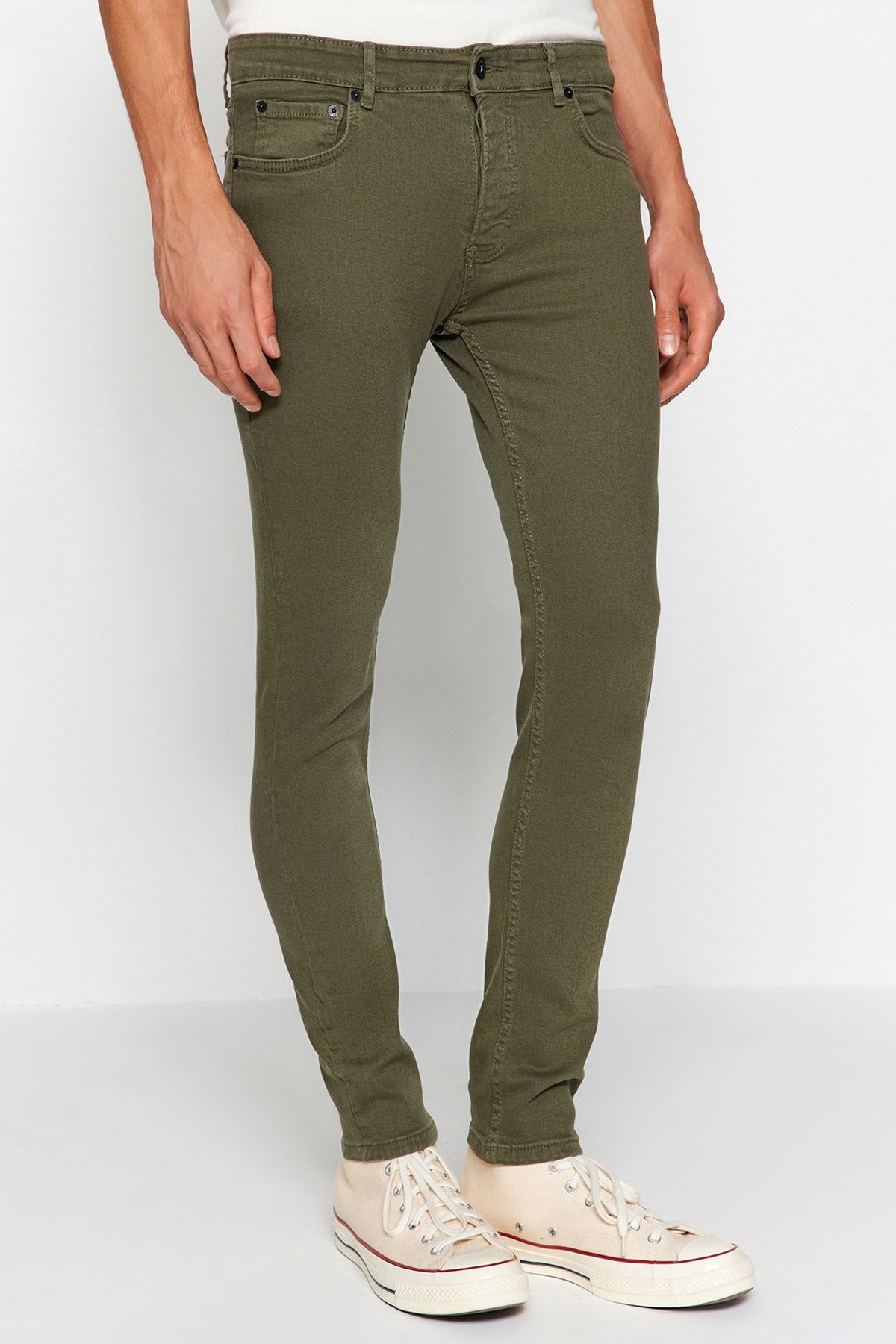 Khaki green hot sale skinny jeans