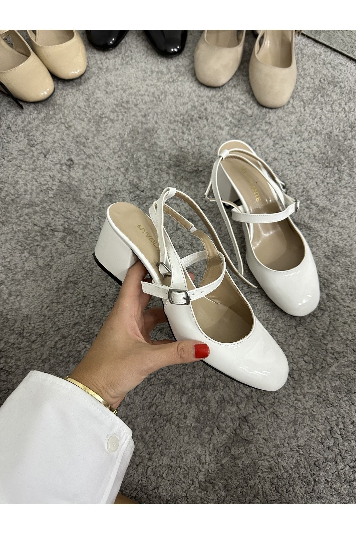 Ankle strap block heel new arrivals flats