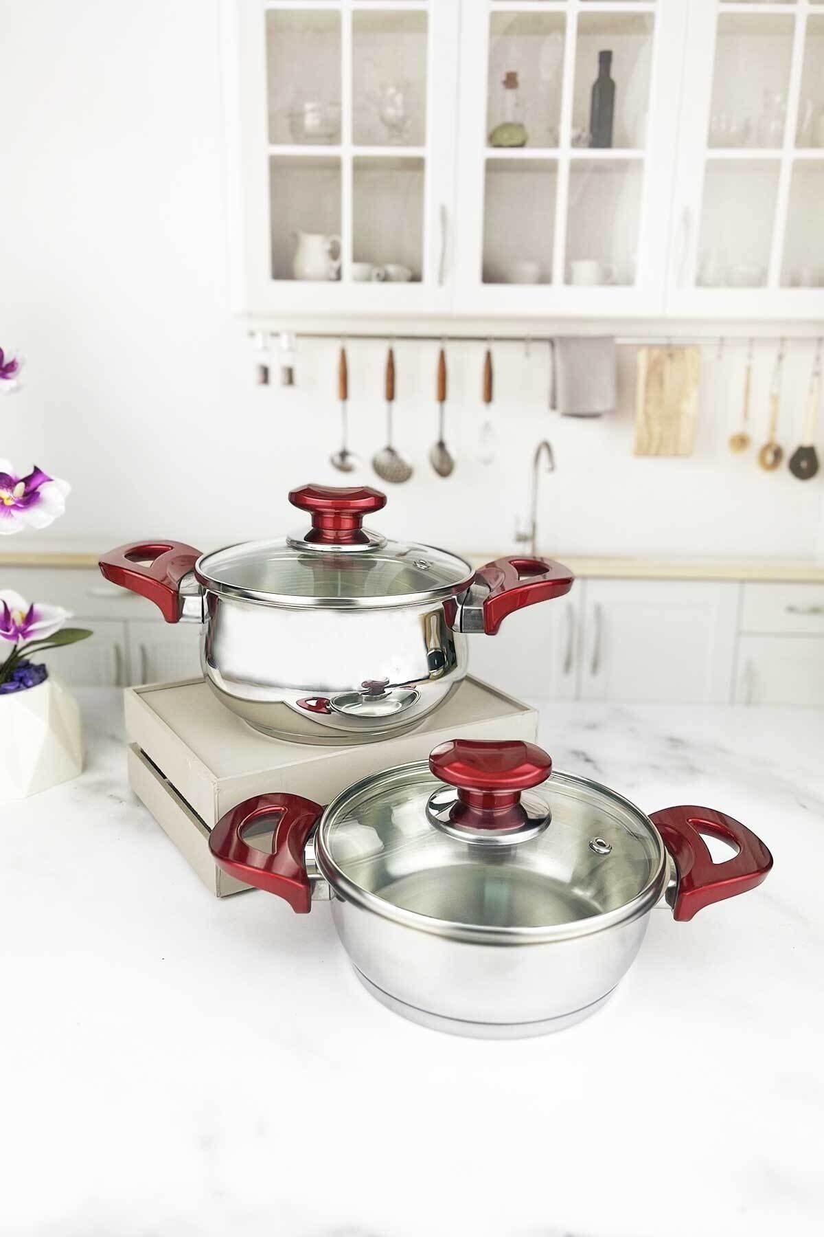 Faev 4 Parça Çelik Tencere Seti Bakalit Kulp 16cm Derin Tencere 16cm