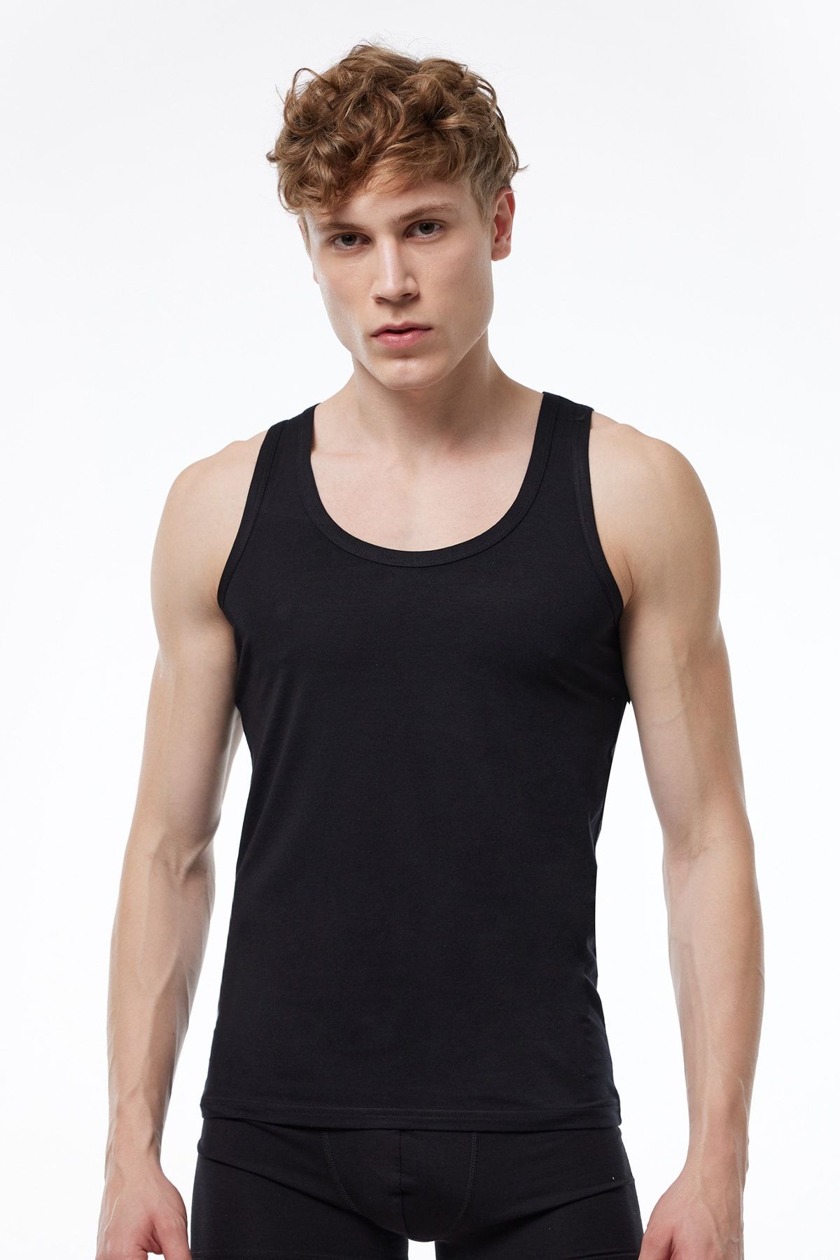 Malabadi-Men's Black High-End Micro Modal Undershirt 910 1