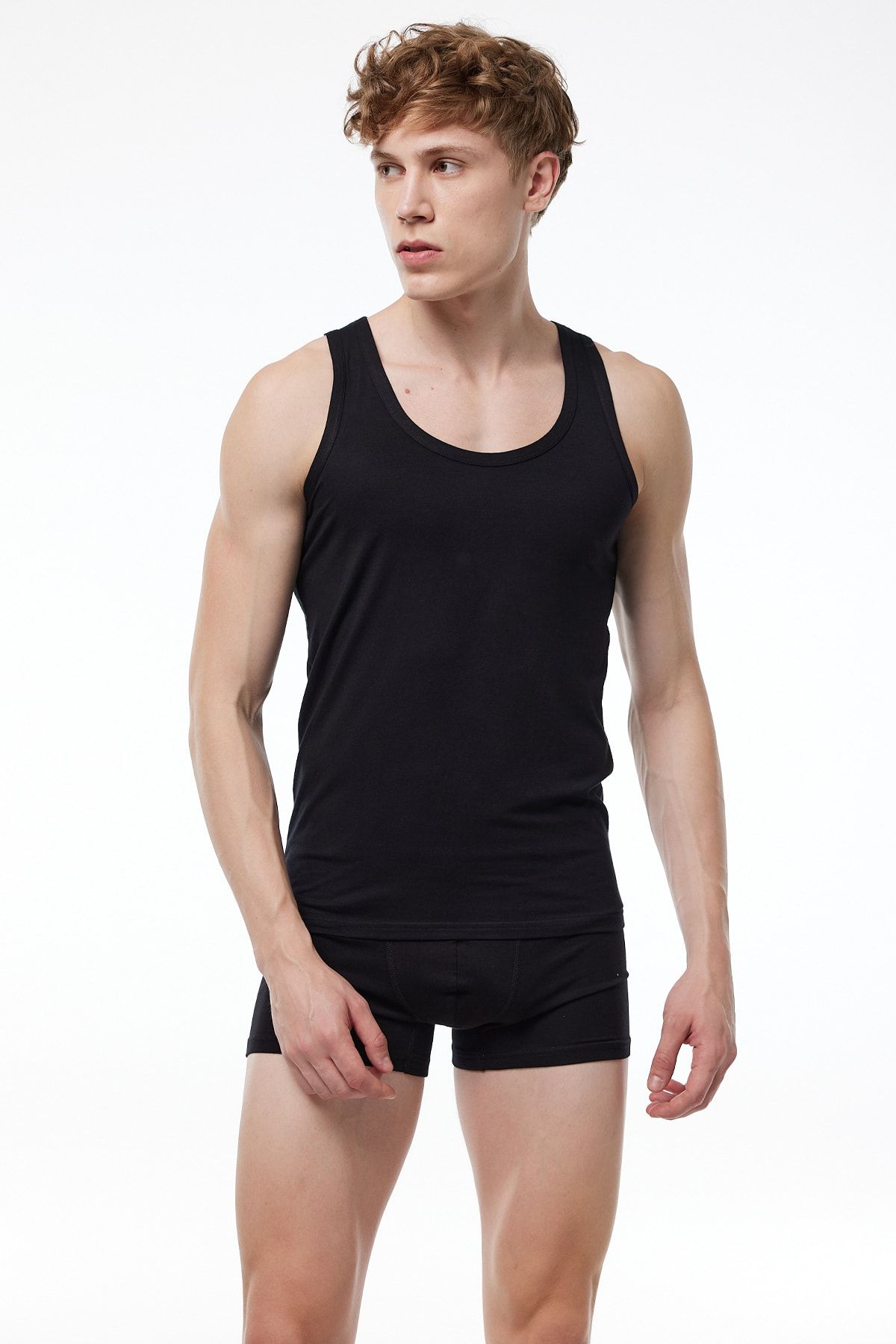 Malabadi-Men's Black High-End Micro Modal Undershirt 910 2