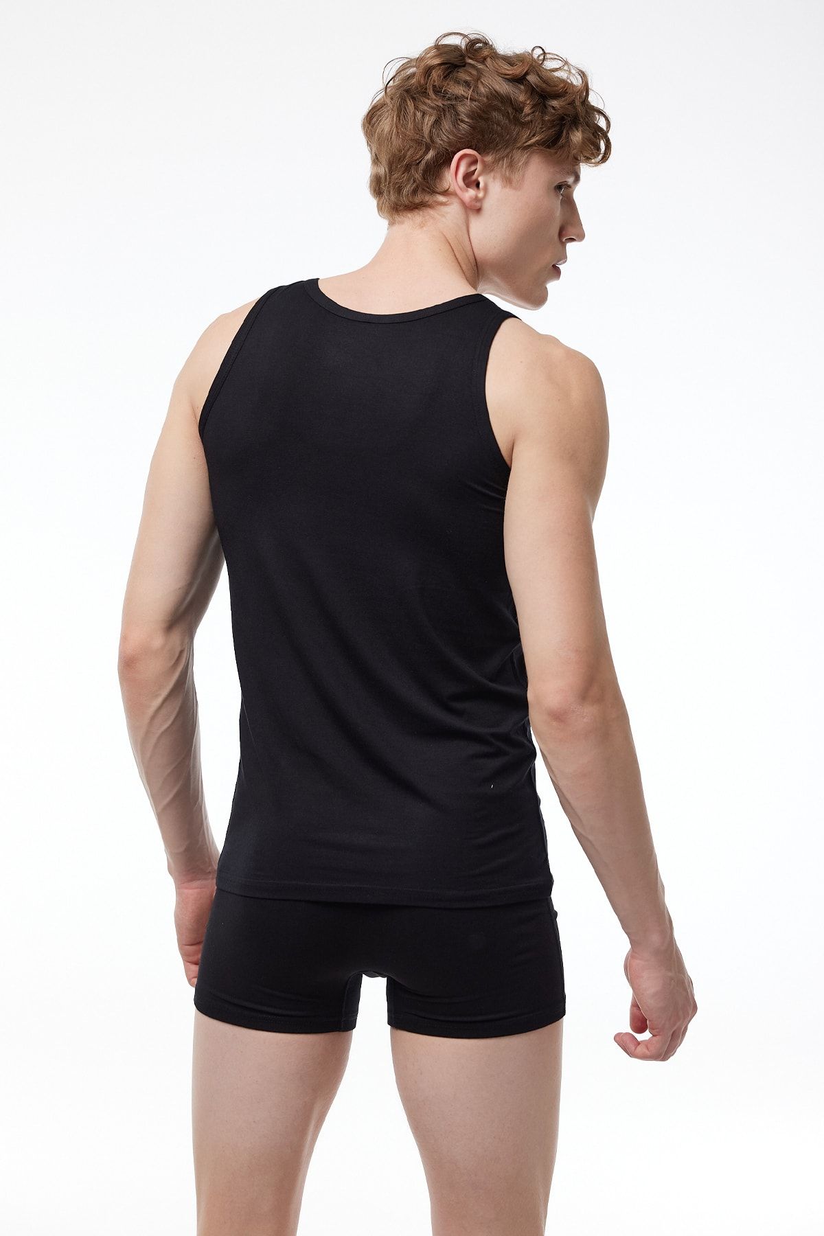 Malabadi-Men's Black High-End Micro Modal Undershirt 910 4