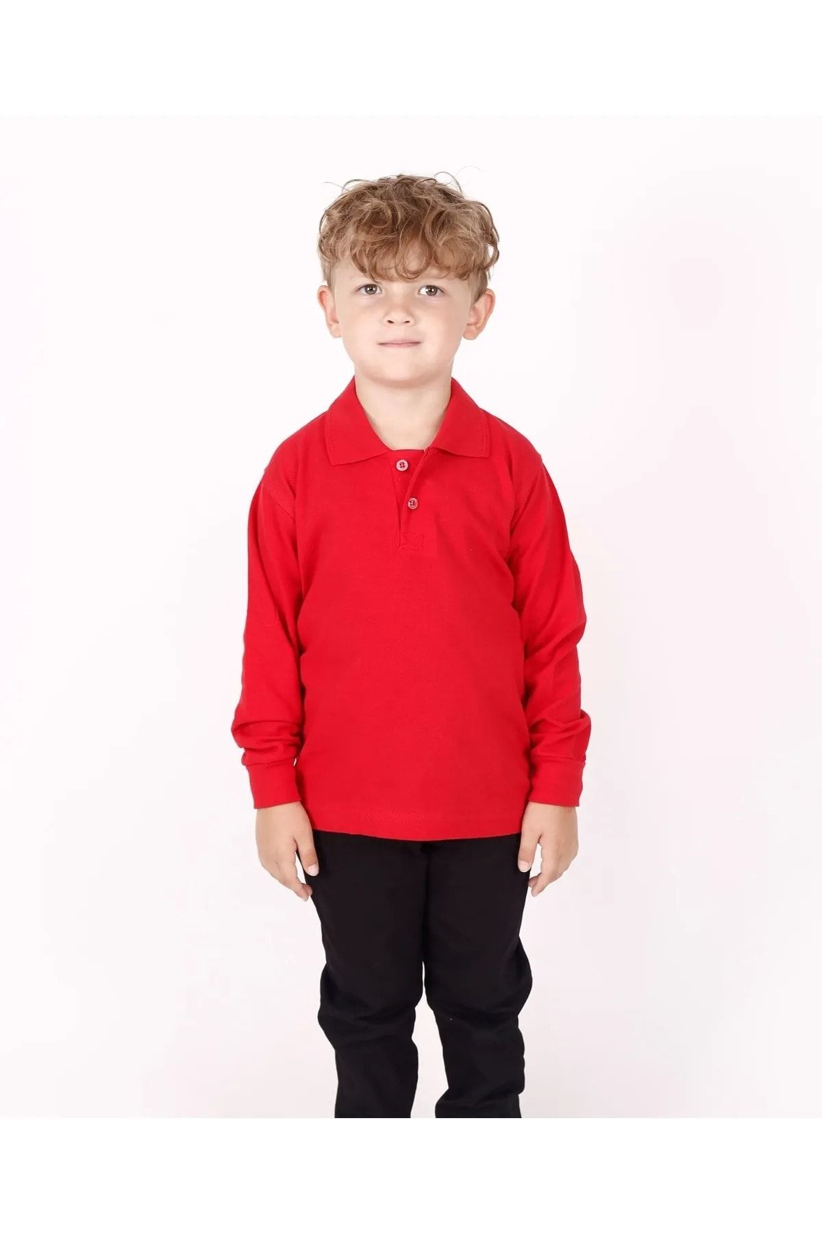 Nacar Unisex Children s Long Sleeve Normal Pattern Polo Collar