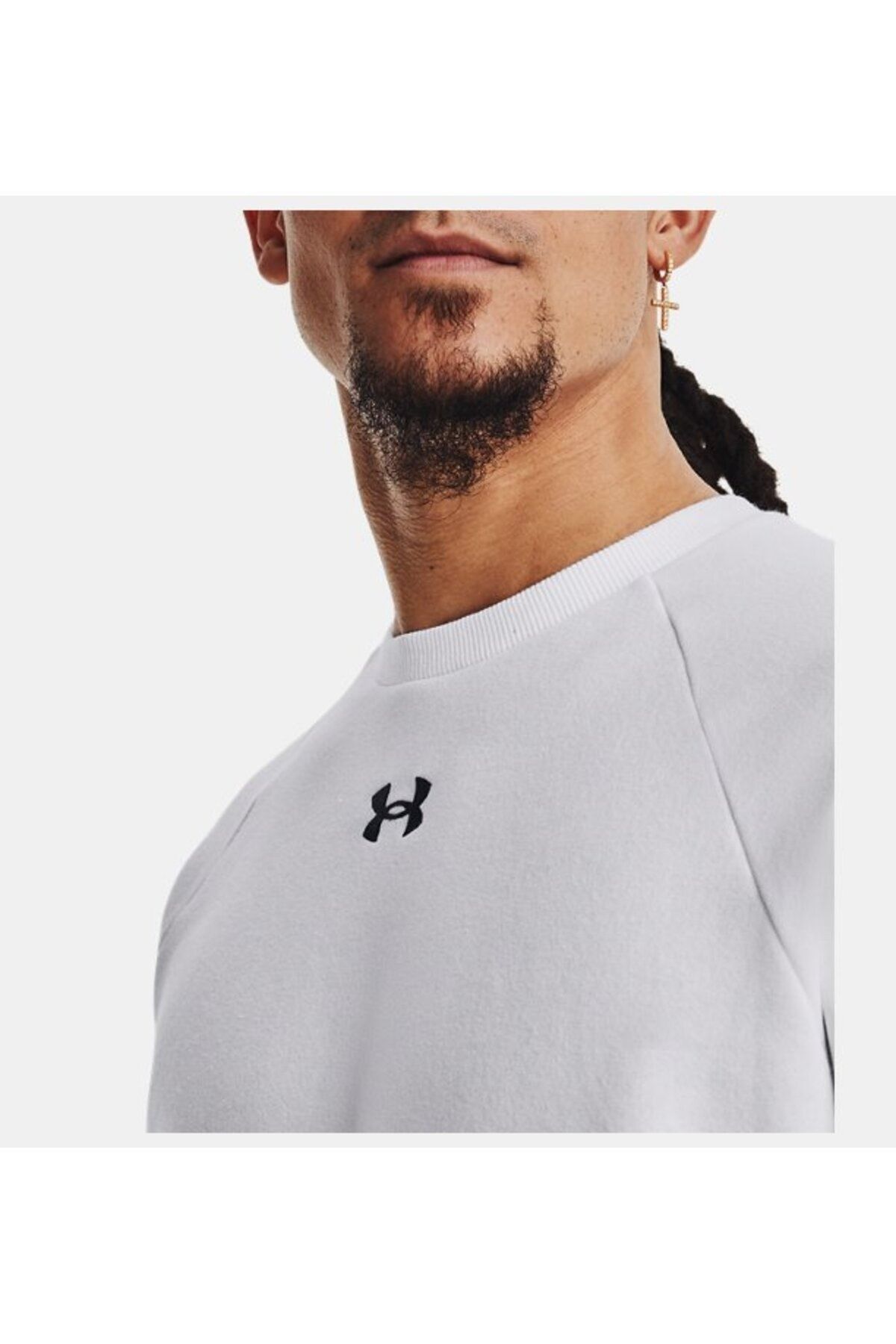 سویشرت ورزشی سفید مردانه یقه دوچرخه رقیب UA 1379755 100 Under Armour