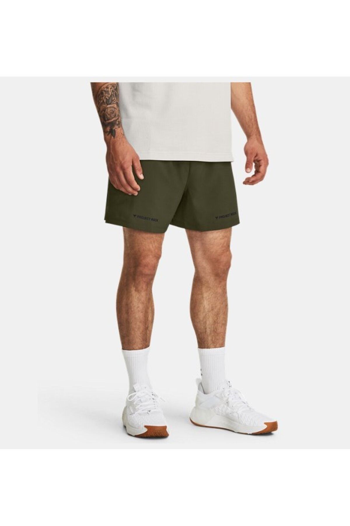 شورت ورزشی سبز مردانه Project Rock 5 بافندگی 1380178 390 Under Armour