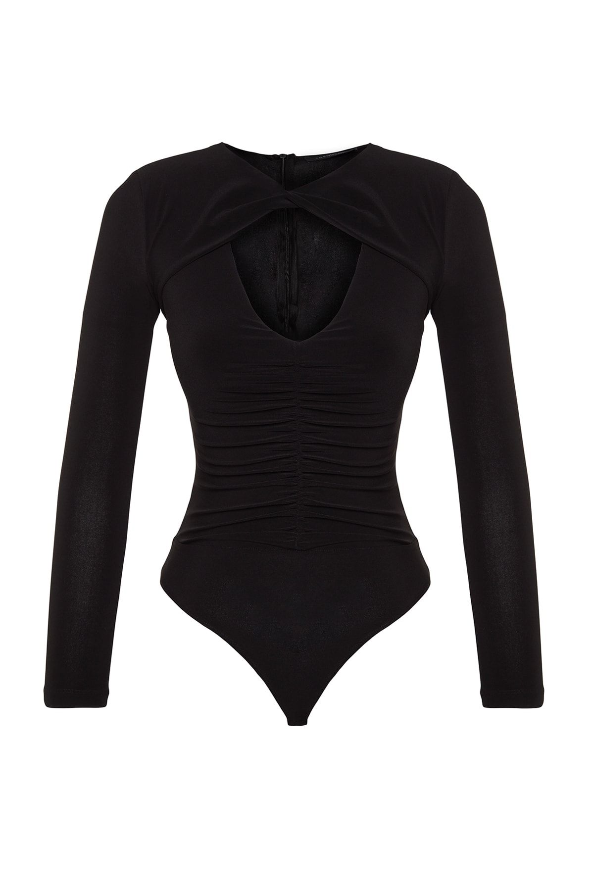Trendyol Collection-Black Cut Out/Window Detailed Knitted Body TPRAW24BD00000 7