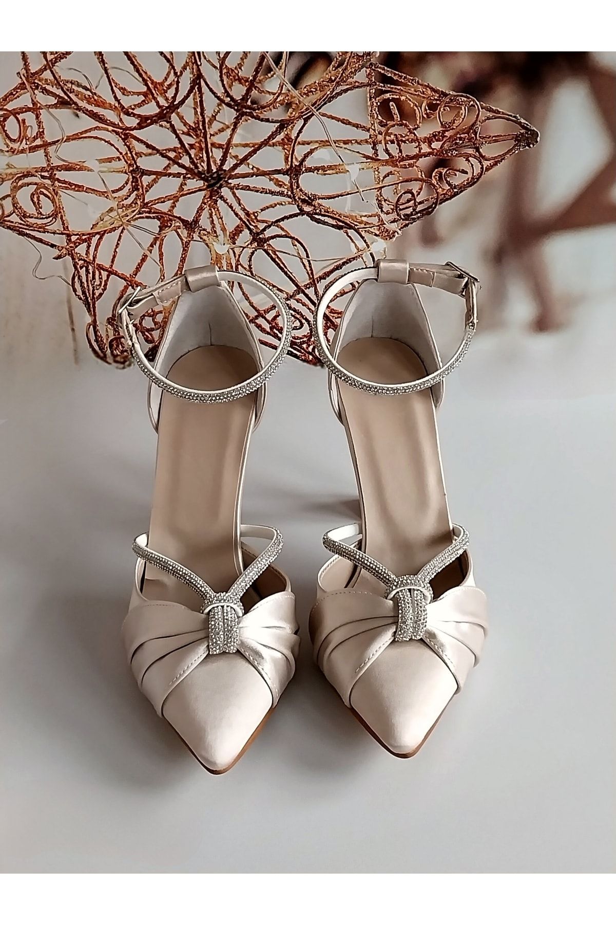 Modavien Women s Stoned Mink Satin Evening Dress Shoes 353 Buy One Size Small