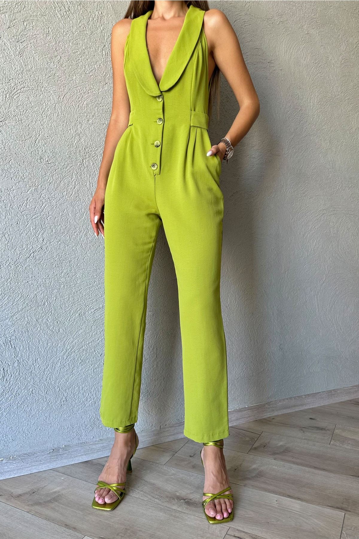 Green and yellow hot sale jumpsuit